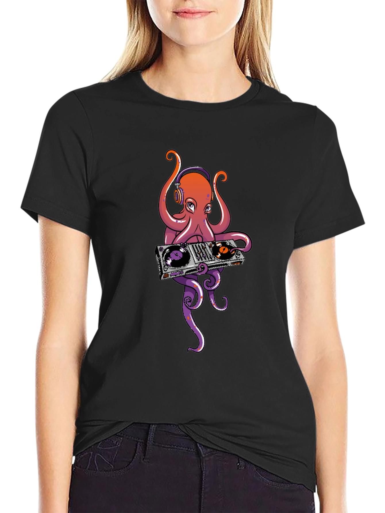 DJ Octopus Graphic T-Shirt - Cool Music Lover Tee