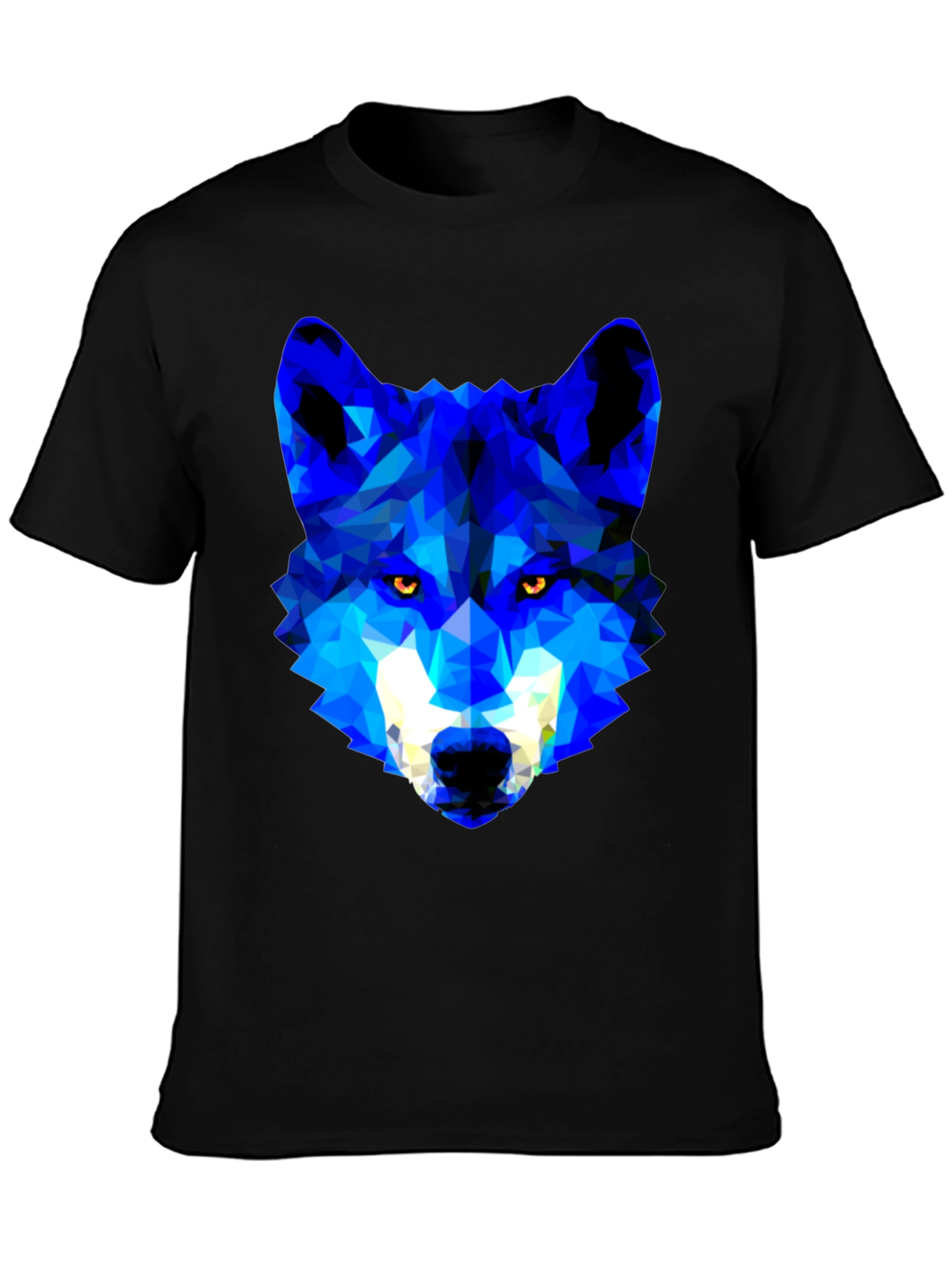 Geometric Wolf Graphic Tee - Stylish Black T-Shirt