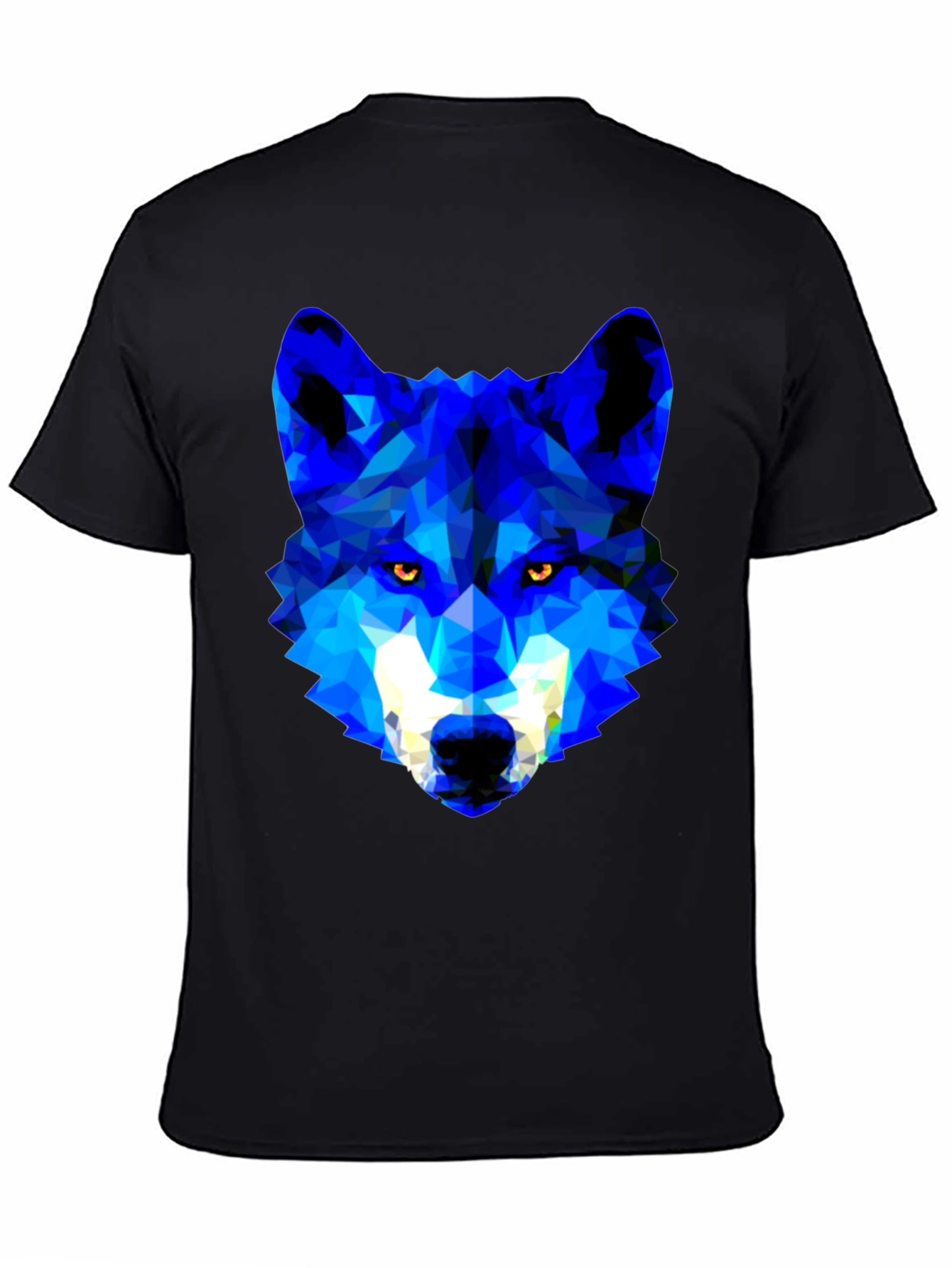 Geometric Wolf Graphic Tee - Stylish Black T-Shirt