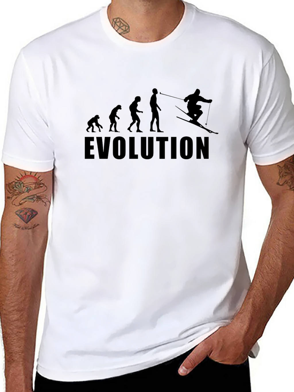 Evolution Skiing T-Shirt - Funny Graphic Tee