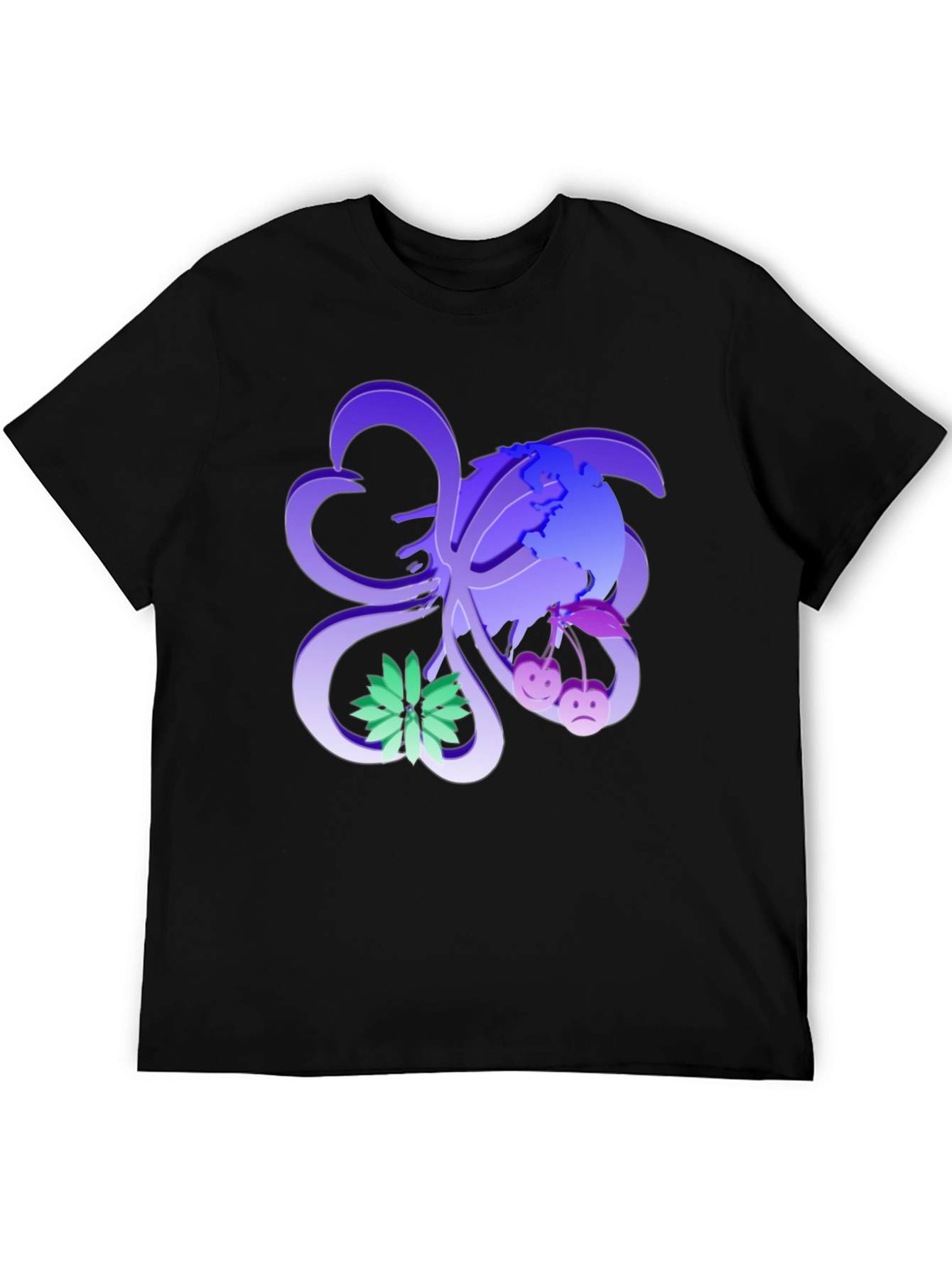 Graphic Black T-Shirt with Colorful Abstract Design