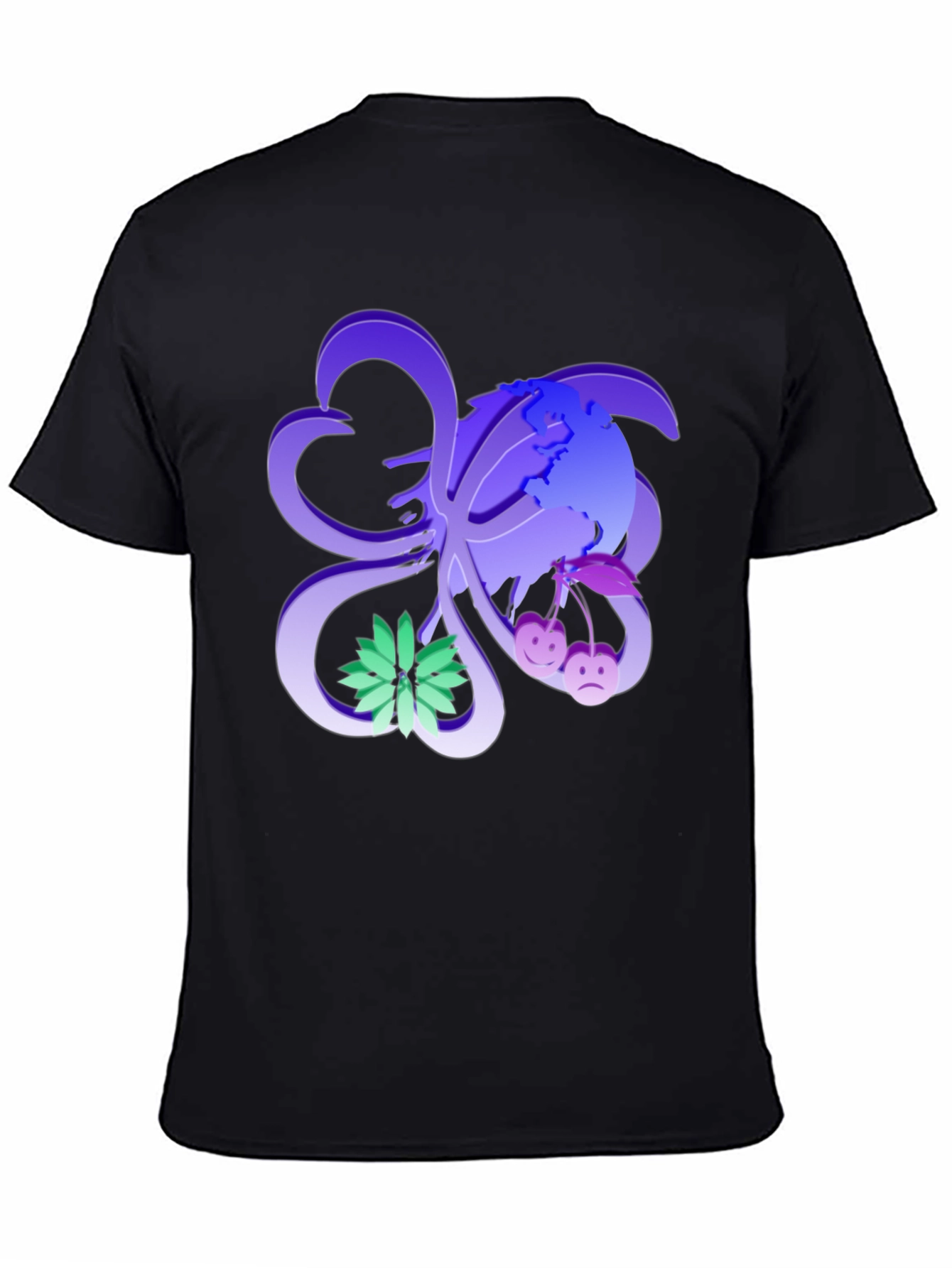 Graphic Black T-Shirt with Colorful Abstract Design
