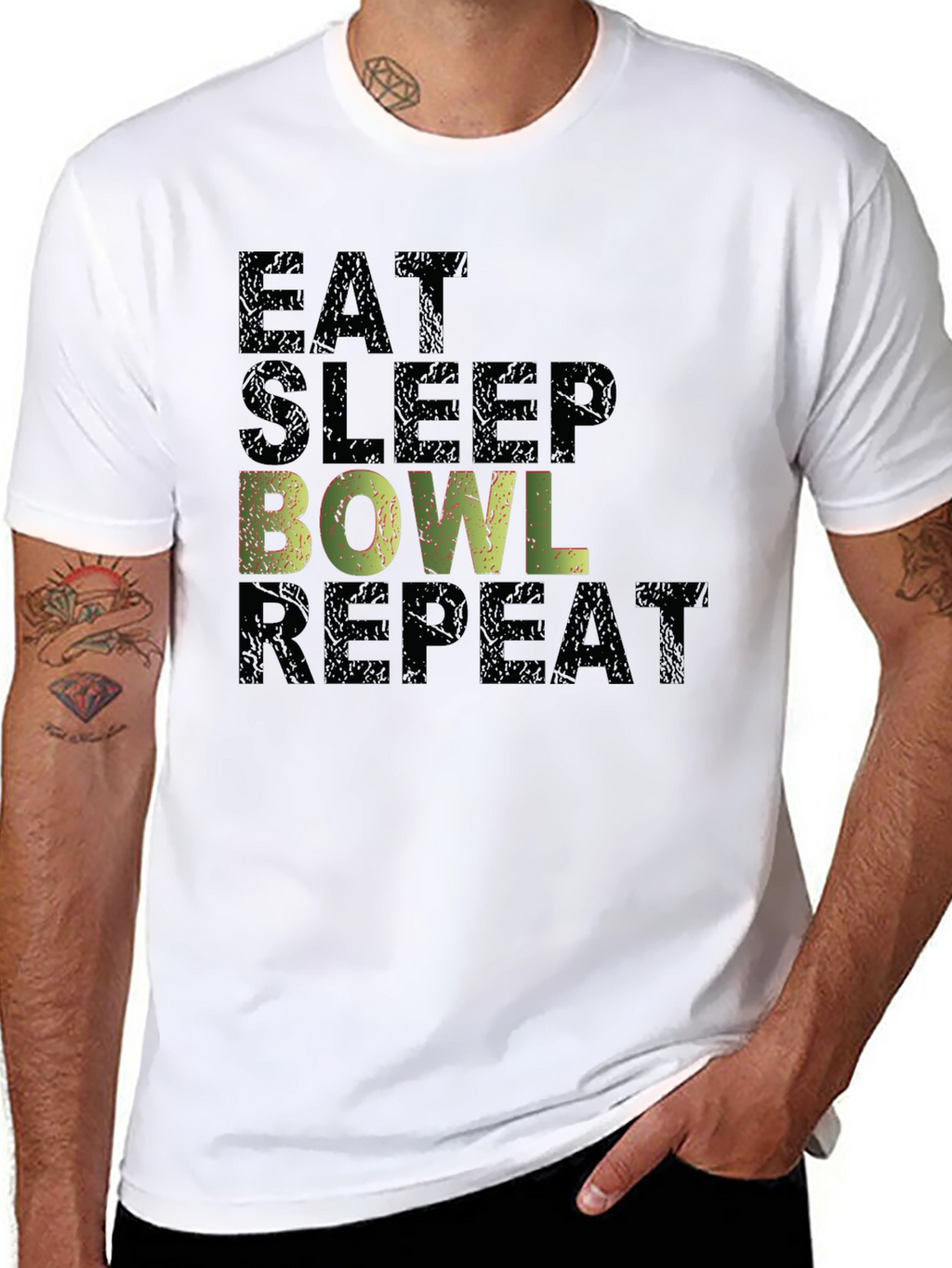Eat Sleep Bowl Repeat Graphic T-Shirt