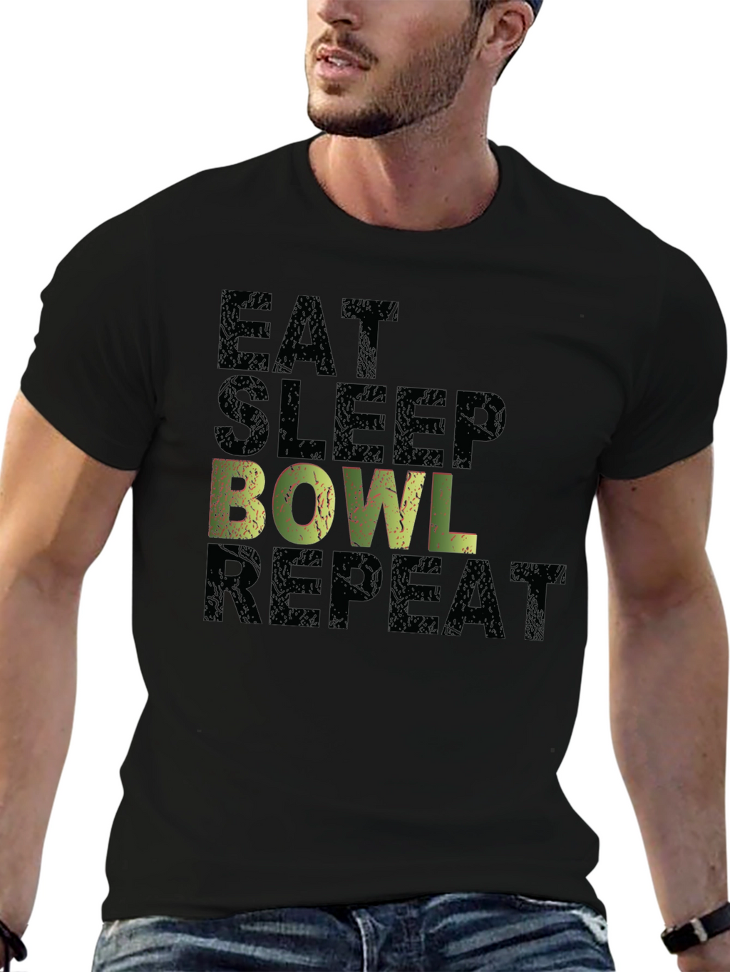 Eat Sleep Bowl Repeat Graphic T-Shirt