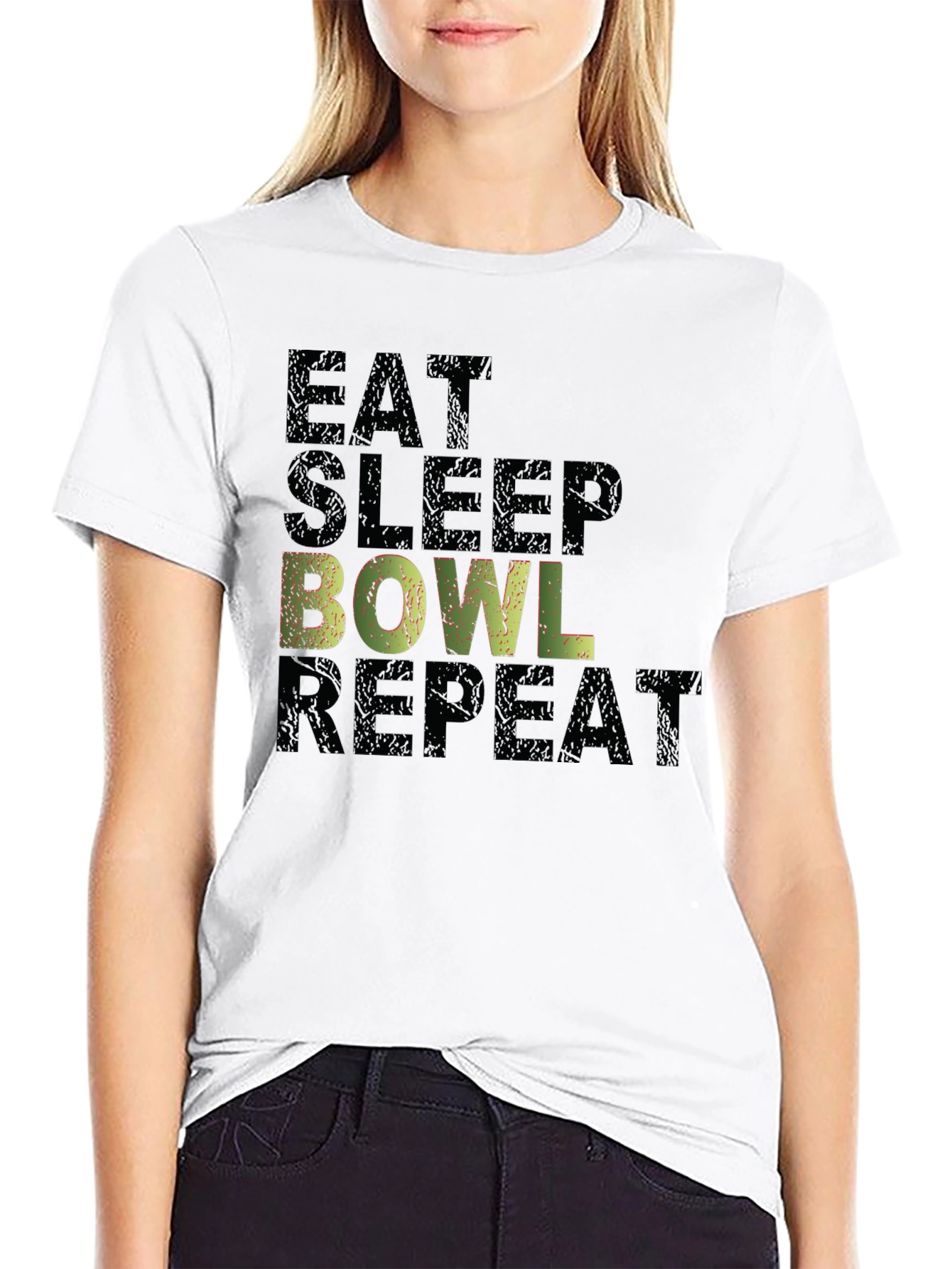 Eat Sleep Bowl Repeat Graphic T-Shirt