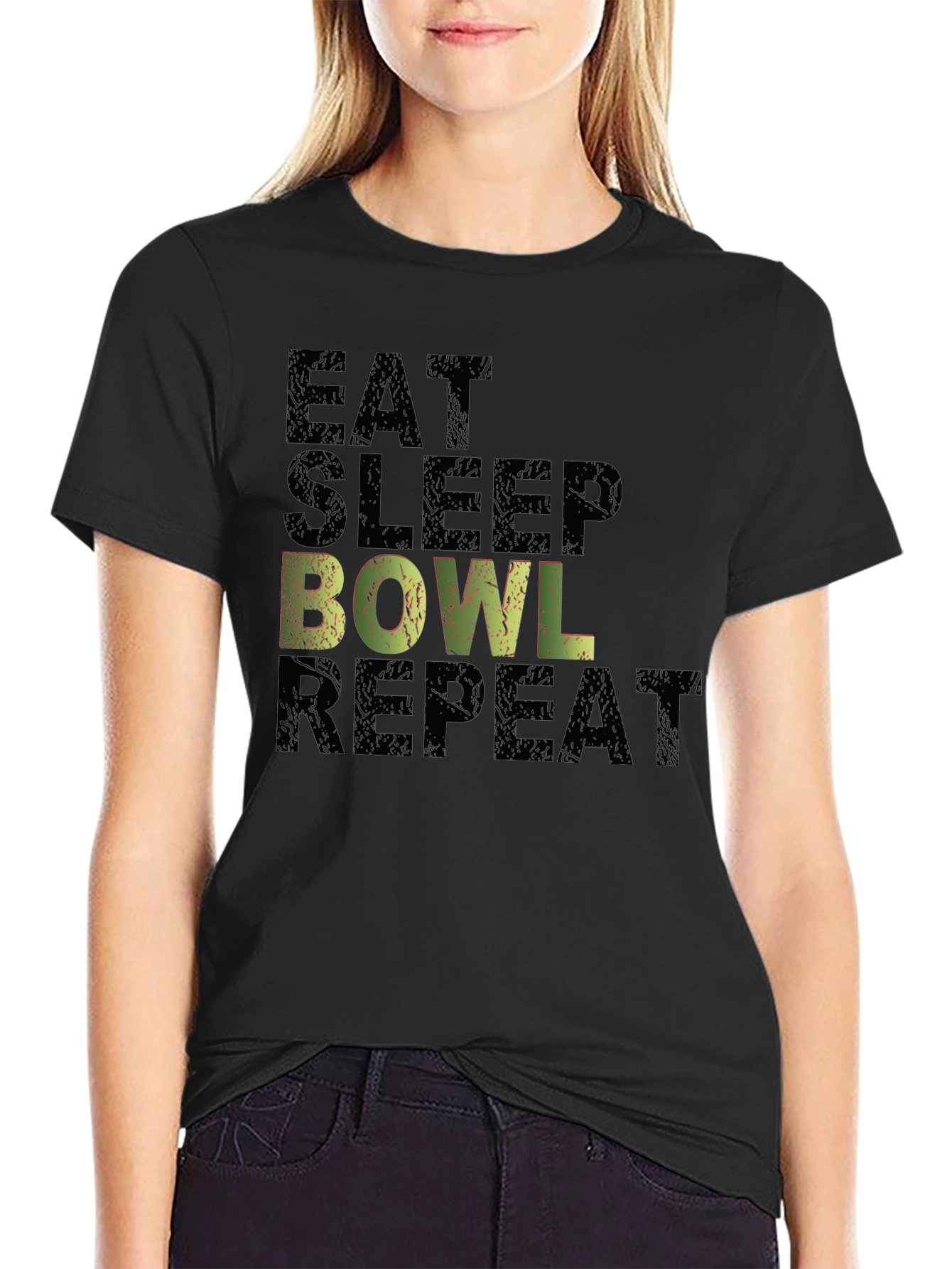 Eat Sleep Bowl Repeat Graphic T-Shirt
