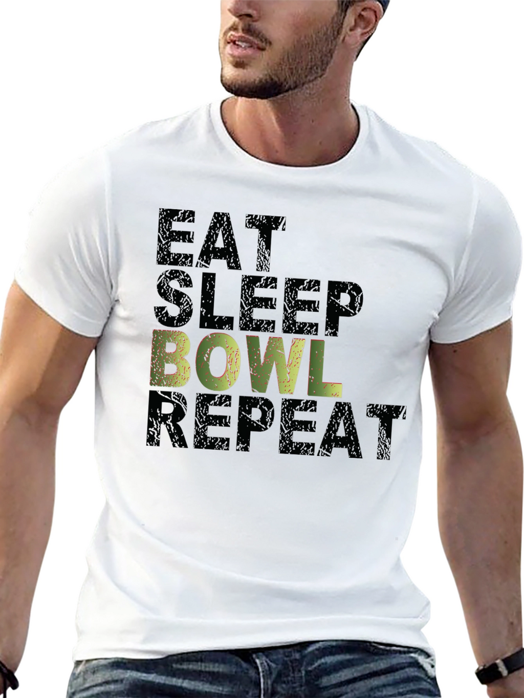 Eat Sleep Bowl Repeat Graphic T-Shirt