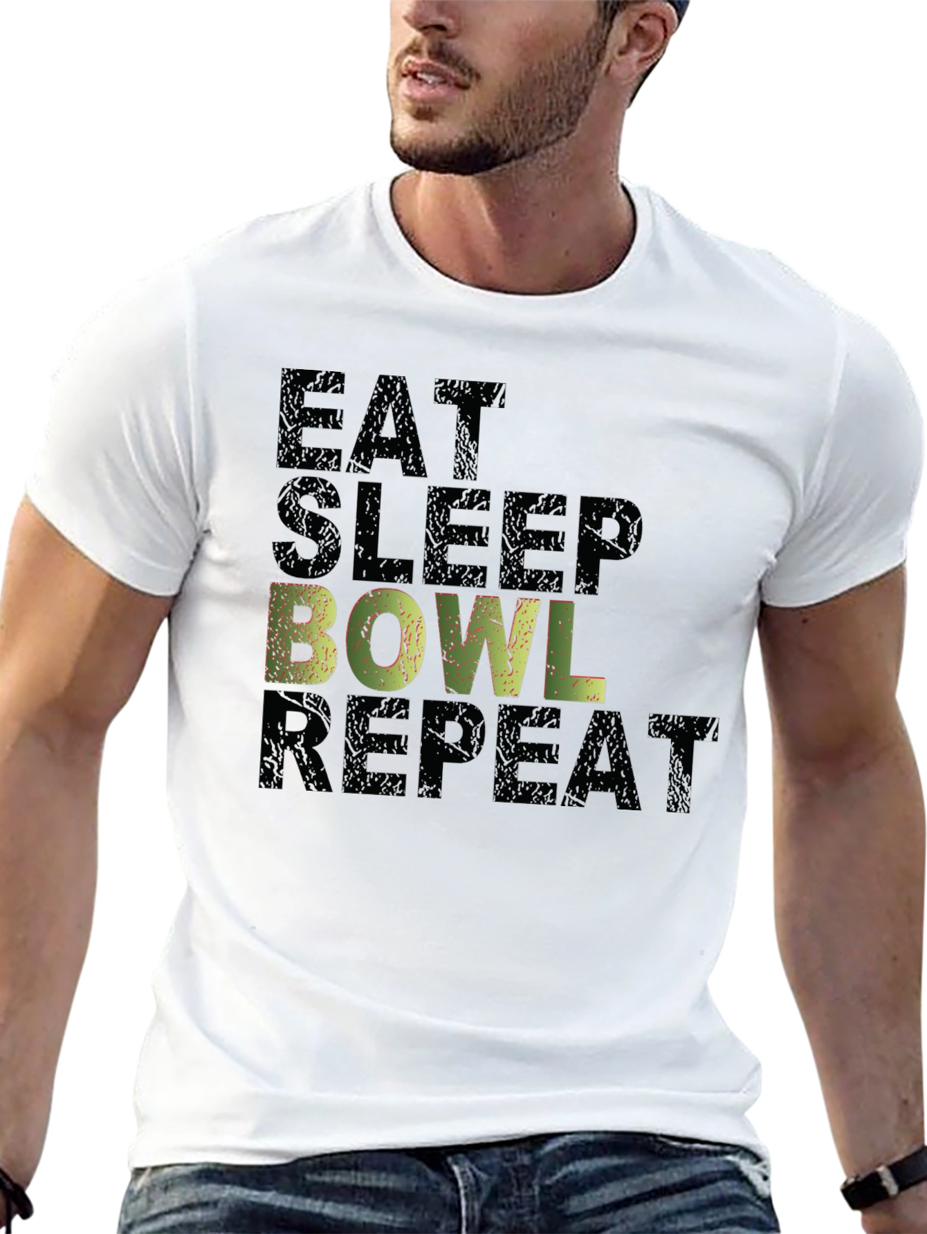 Eat Sleep Bowl Repeat Graphic T-Shirt