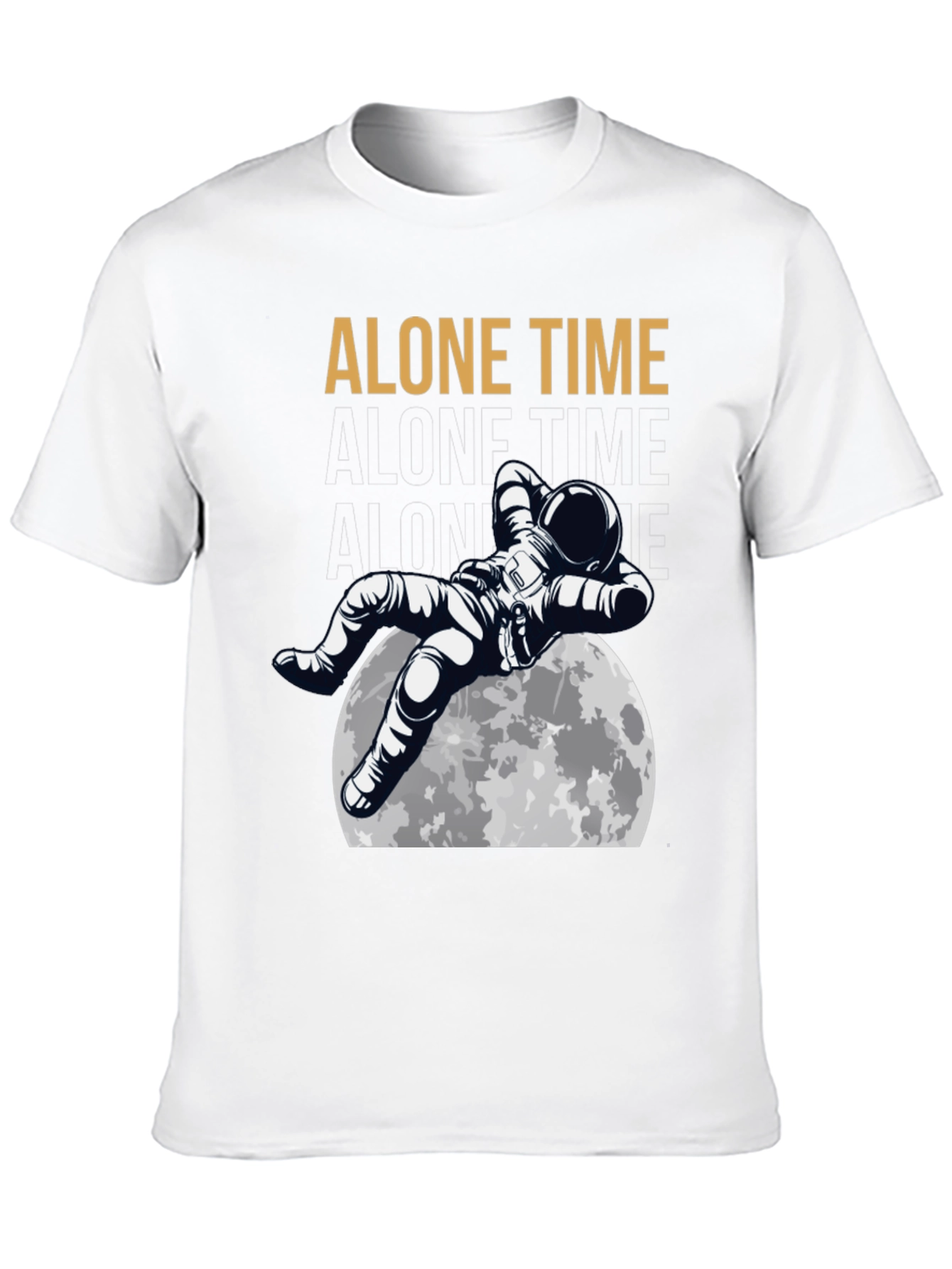 Alone Time Astronaut Moon Graphic T-Shirt