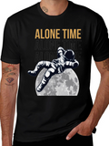 Alone Time Astronaut Moon Graphic T-Shirt