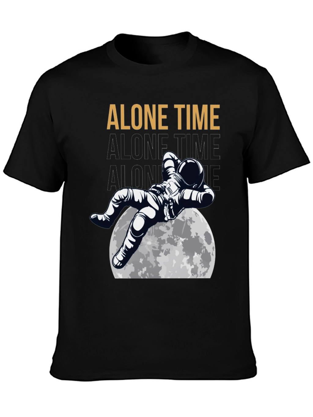 Alone Time Astronaut Moon Graphic T-Shirt