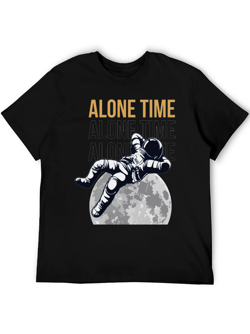 Alone Time Astronaut Moon Graphic T-Shirt