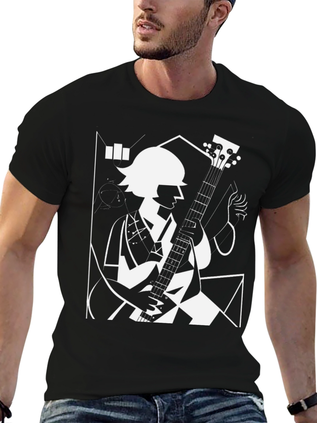 Abstract Guitarist Graphic Tee