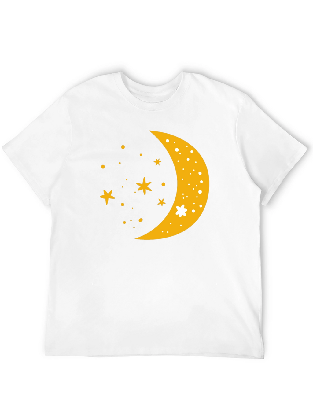 Celestial Crescent Moon Starry Night Black T-Shirt