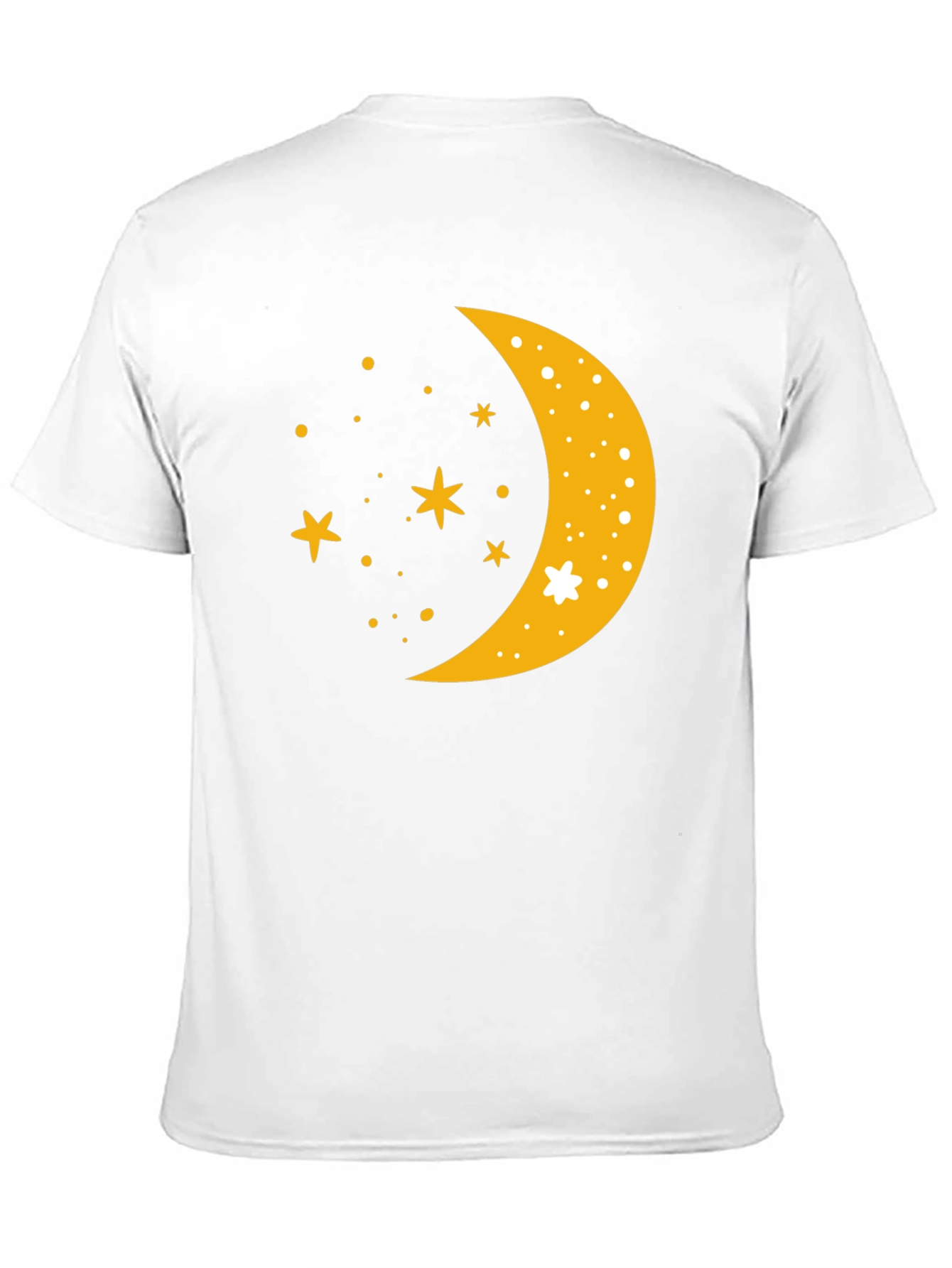 Celestial Crescent Moon Starry Night Black T-Shirt