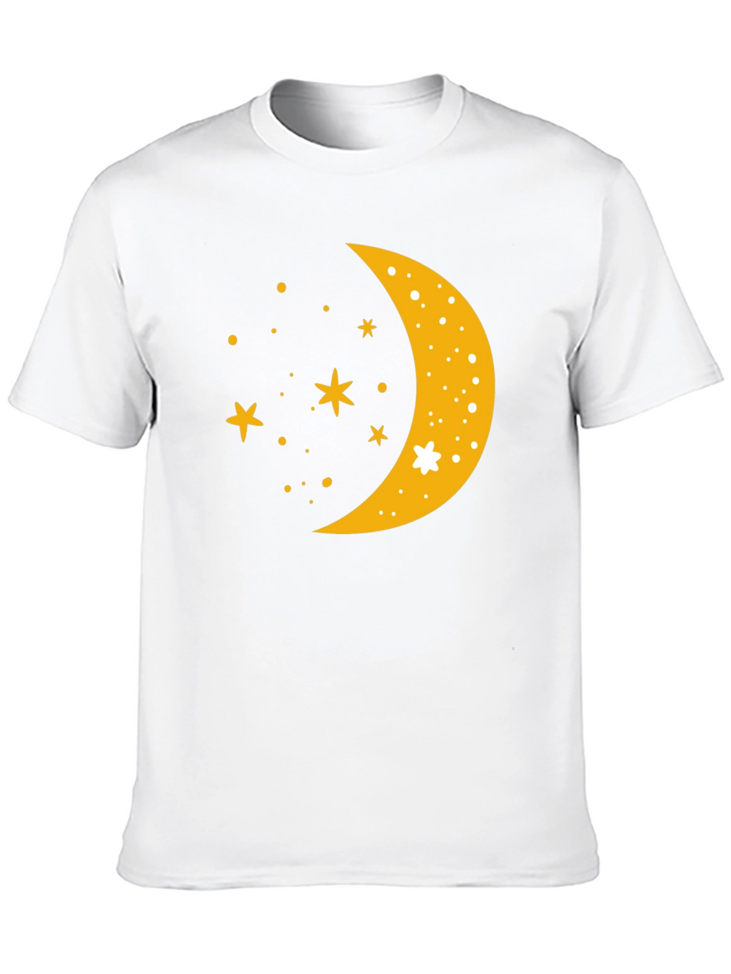 Celestial Crescent Moon Starry Night Black T-Shirt
