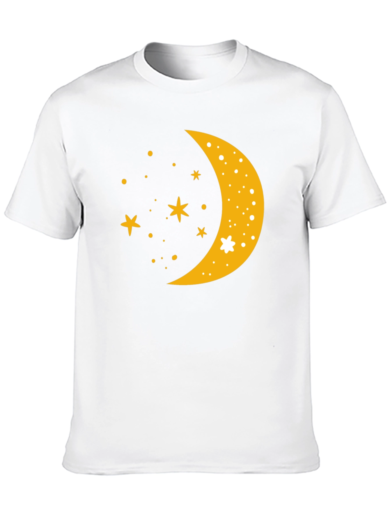 Celestial Crescent Moon Starry Night Black T-Shirt