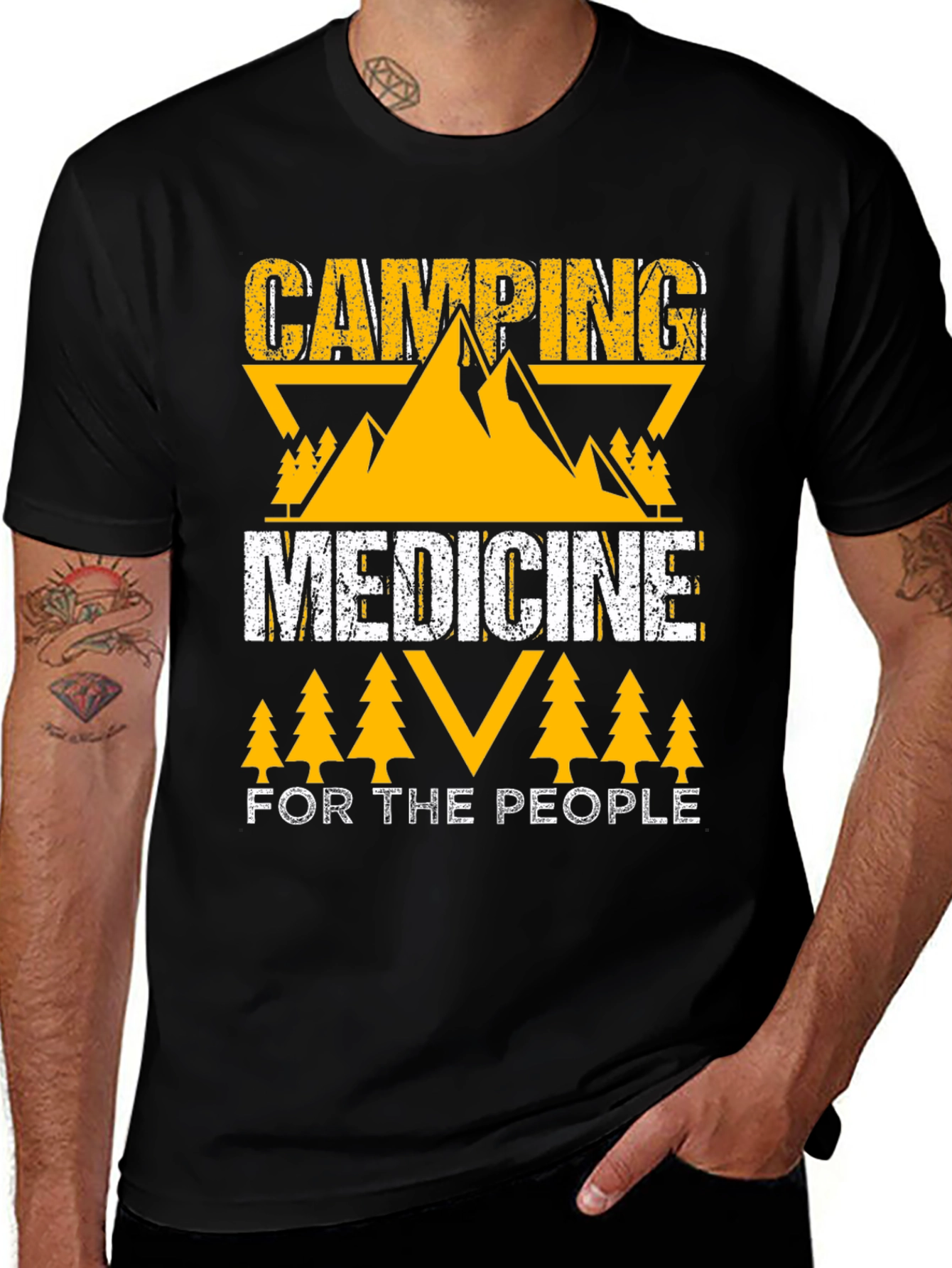 Camping Medicine For The People Black T-Shirt