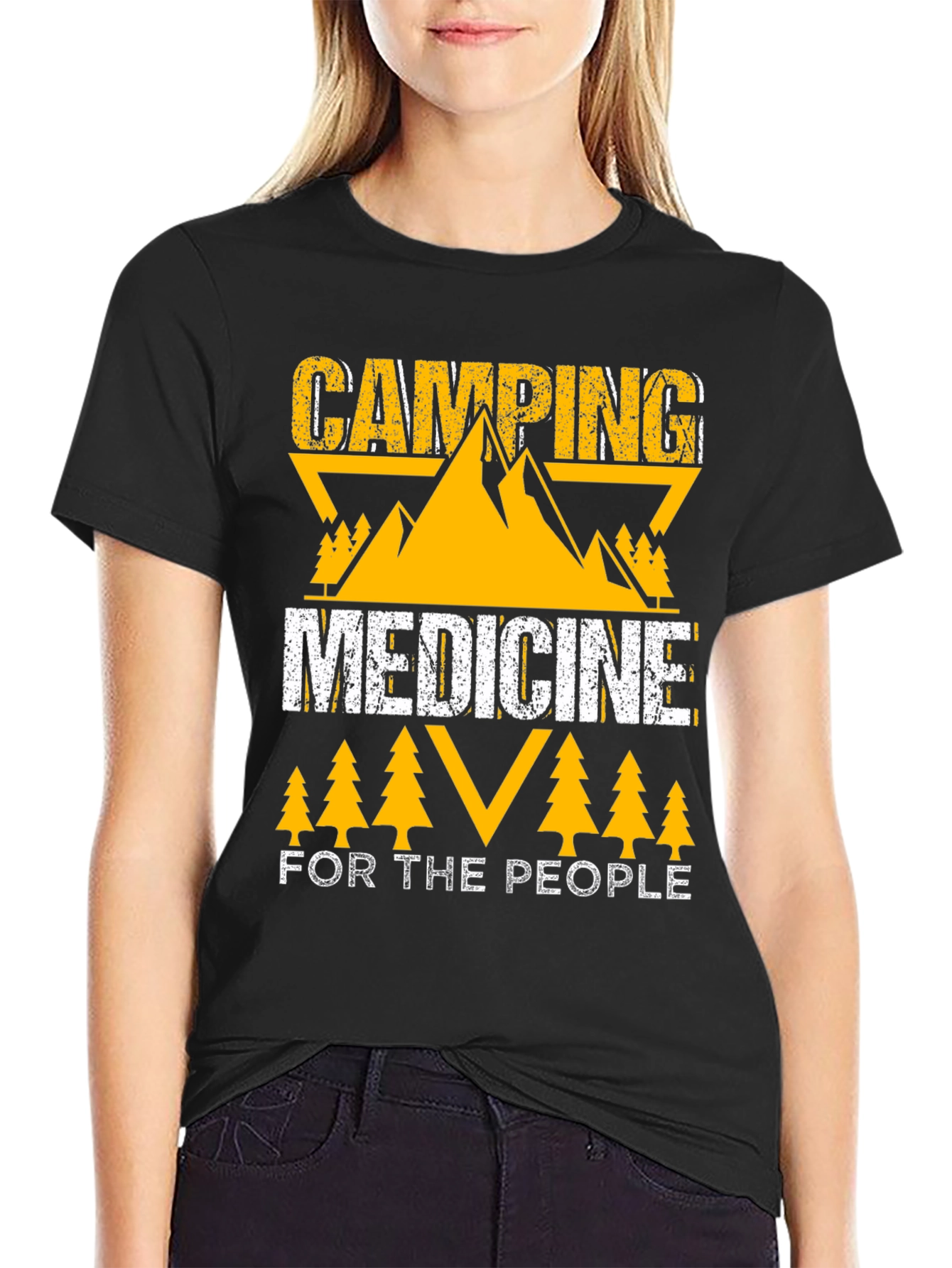 Camping Medicine For The People Black T-Shirt