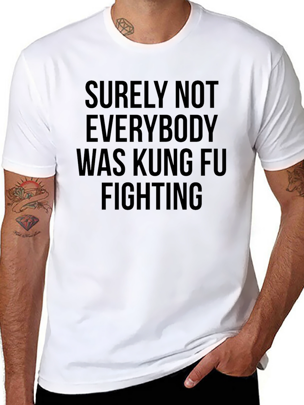 Kung Fu Fighting Slogan Graphic Tee