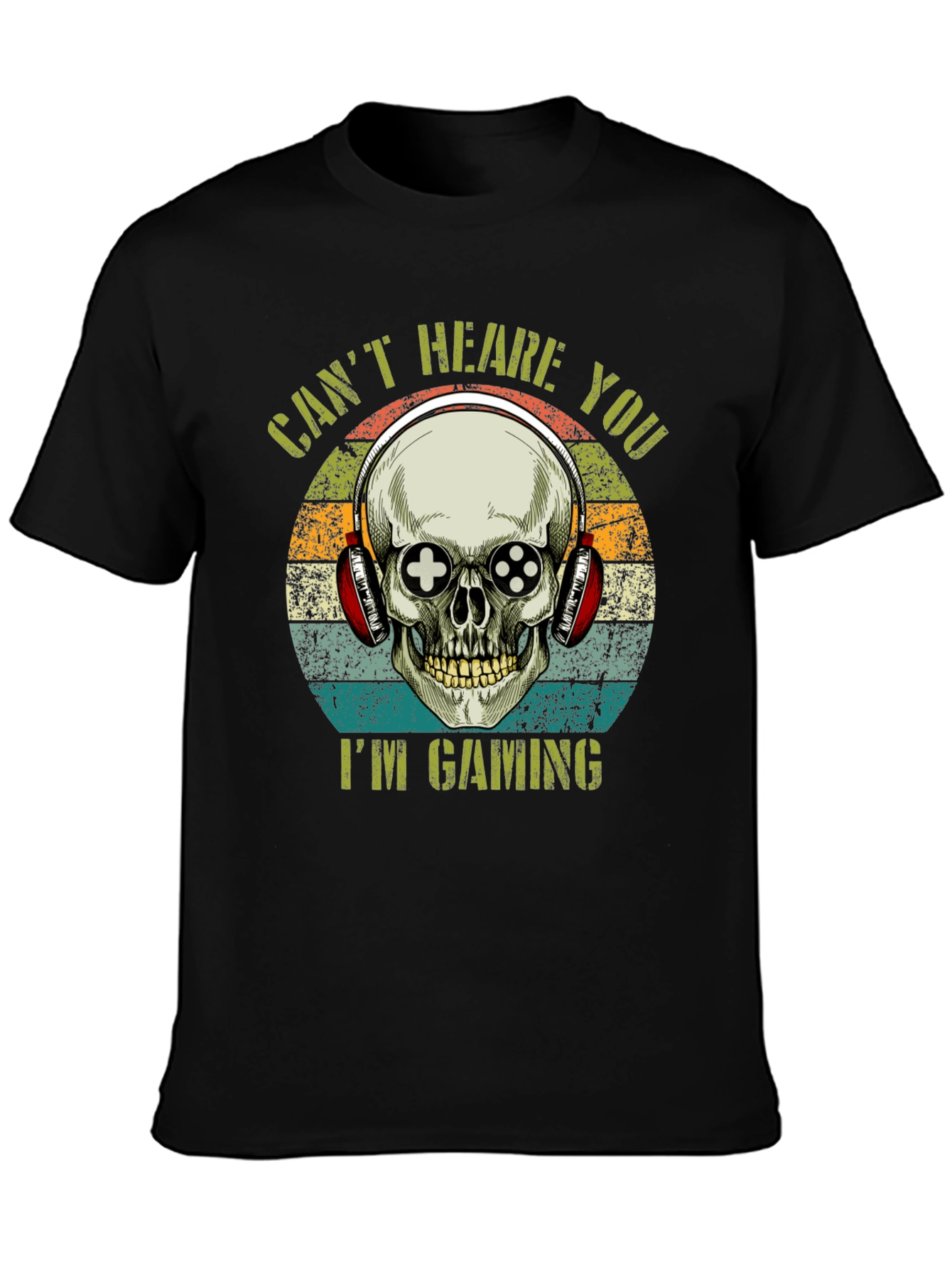 Gamer Skull T-Shirt: Cant Hear You Im Gaming!