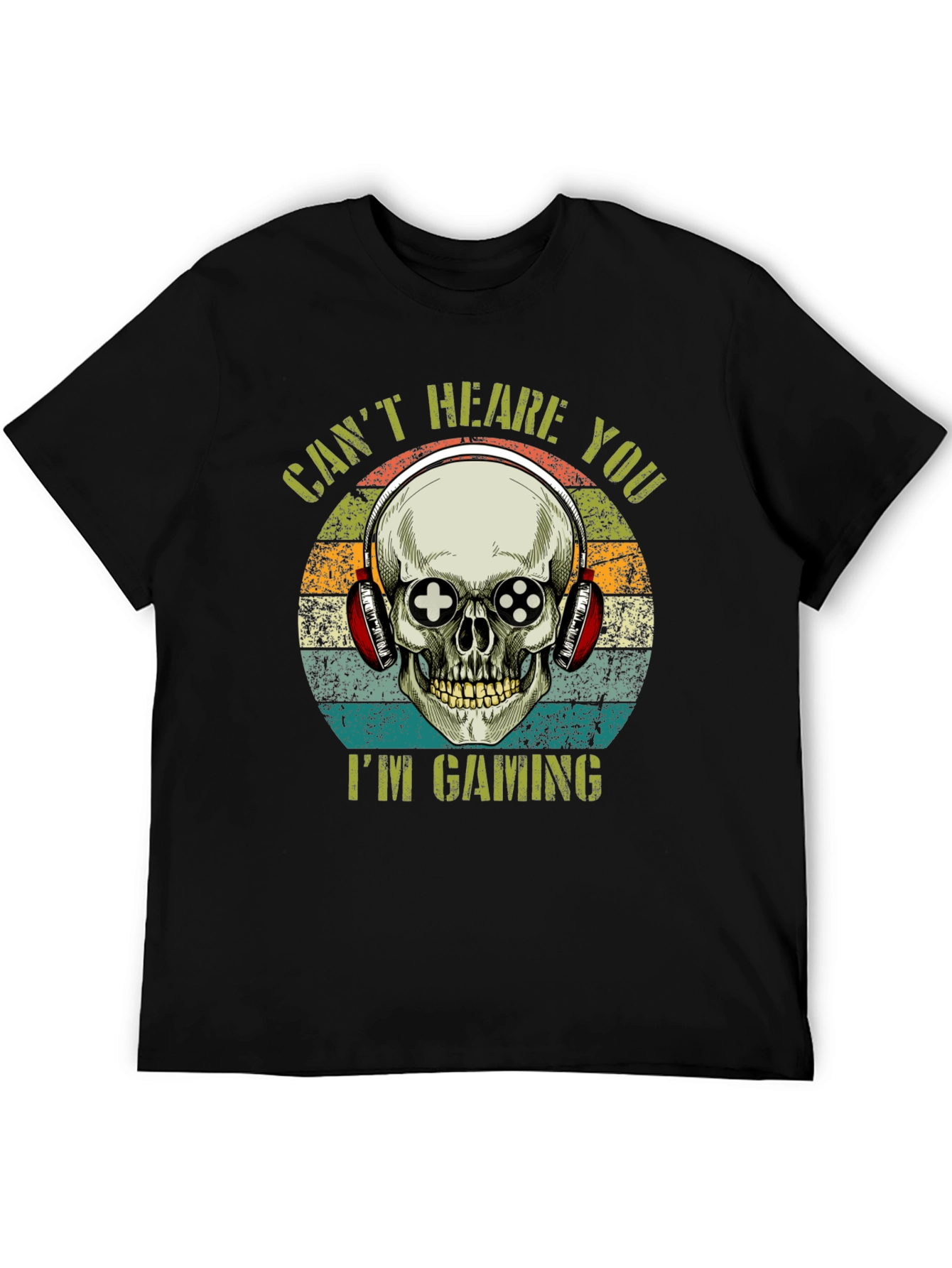 Gamer Skull T-Shirt: Cant Hear You Im Gaming!