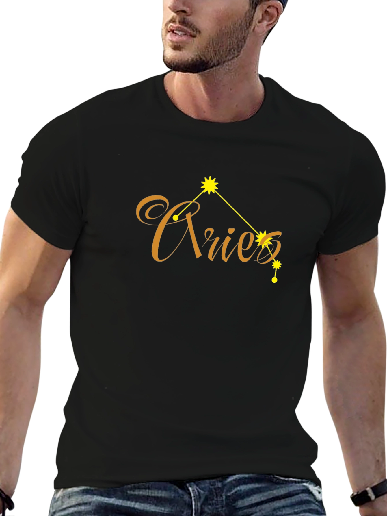 Aries Zodiac Sign Black T-Shirt
