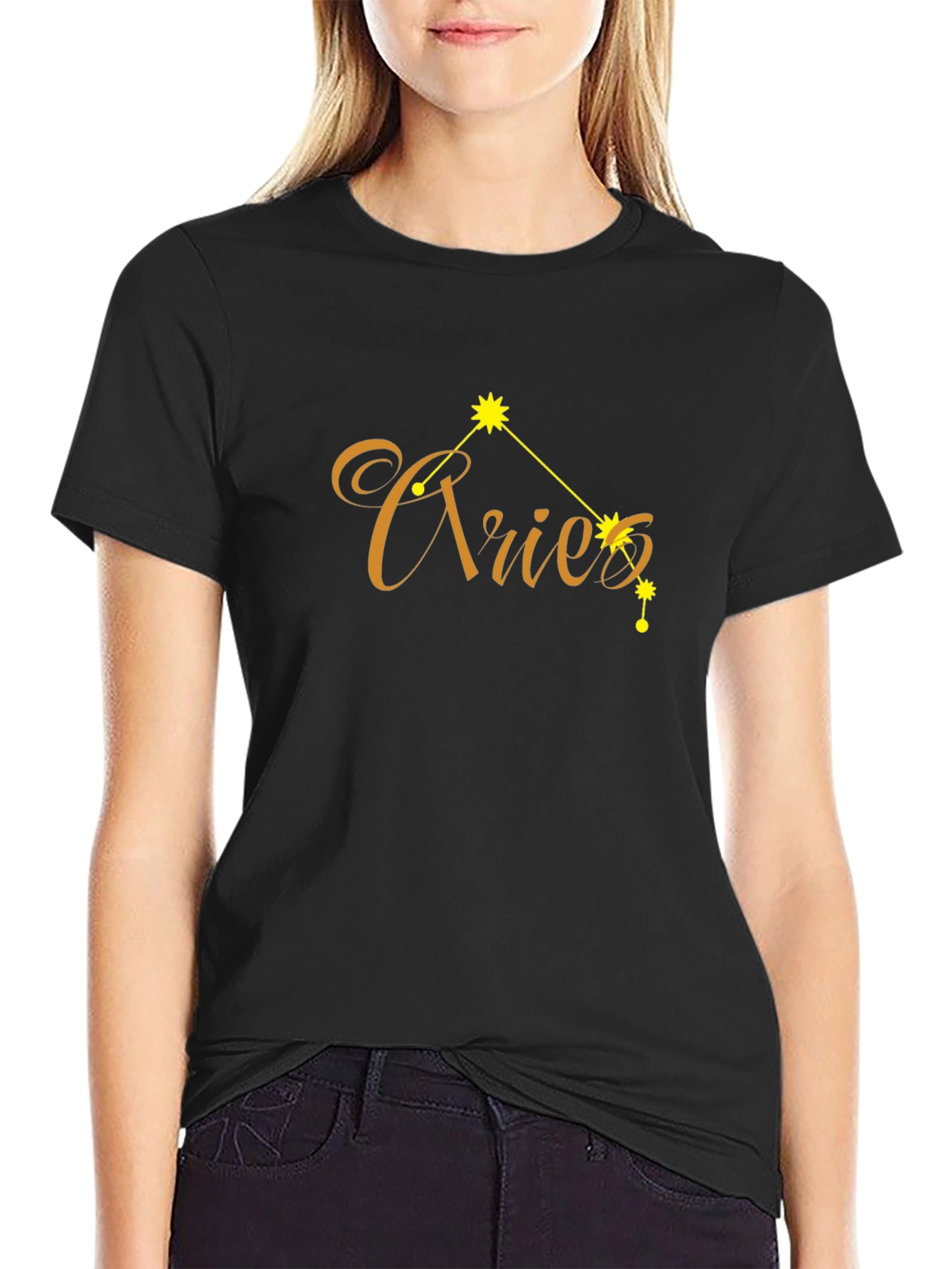 Aries Zodiac Sign Black T-Shirt