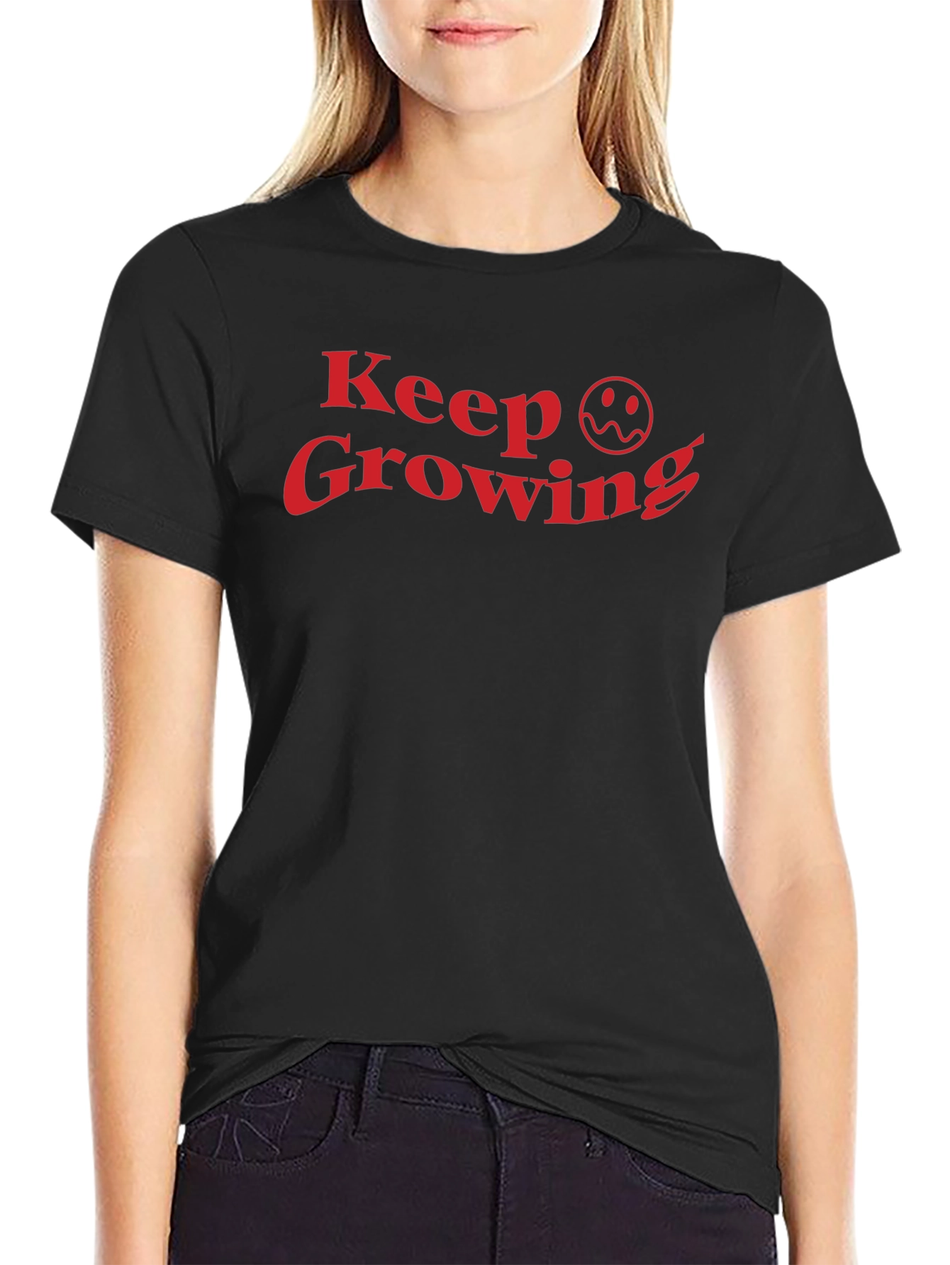 Keep Growing Black T-Shirt - Funny Graphic Tee