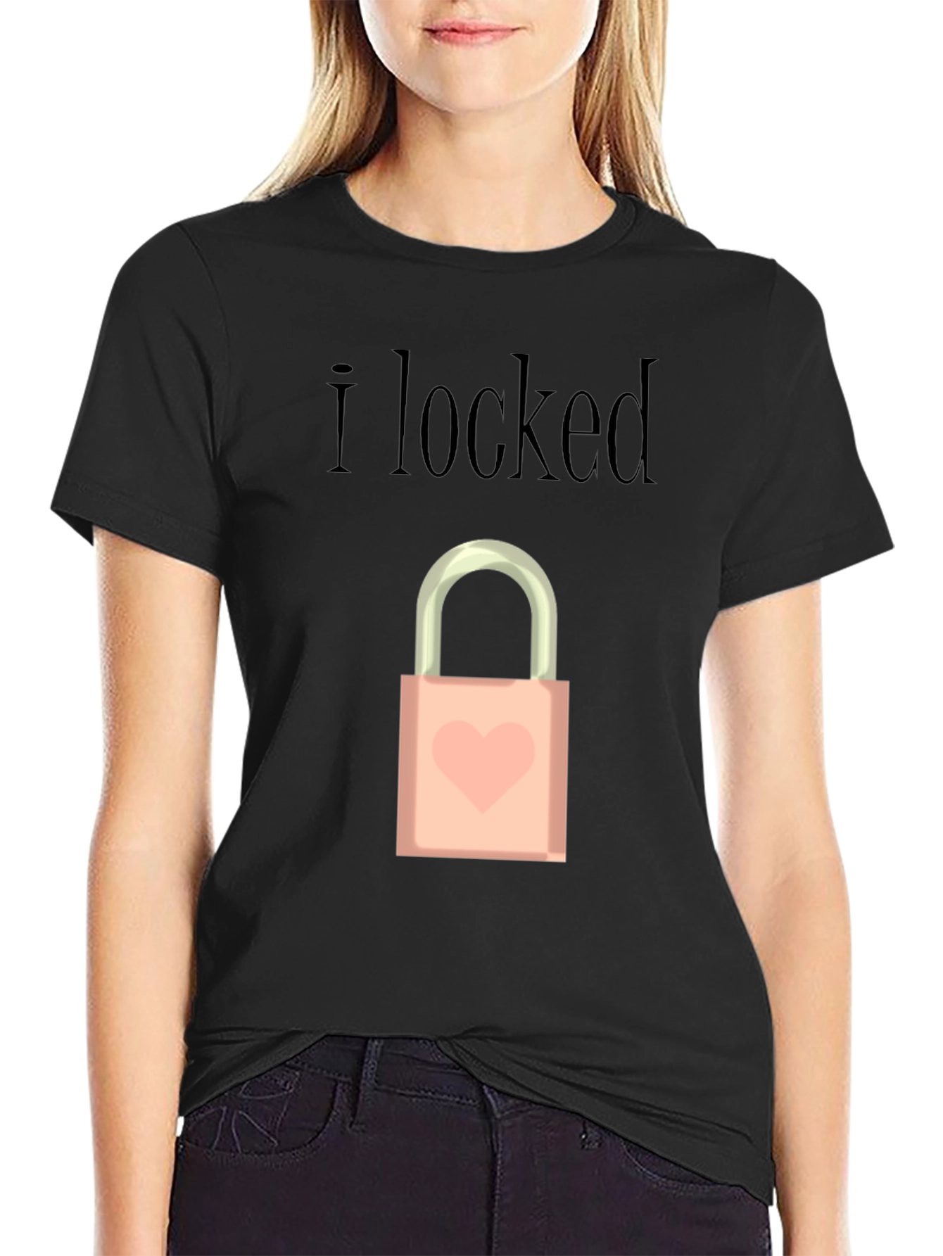 I Locked Heart Lock Graphic T-Shirt