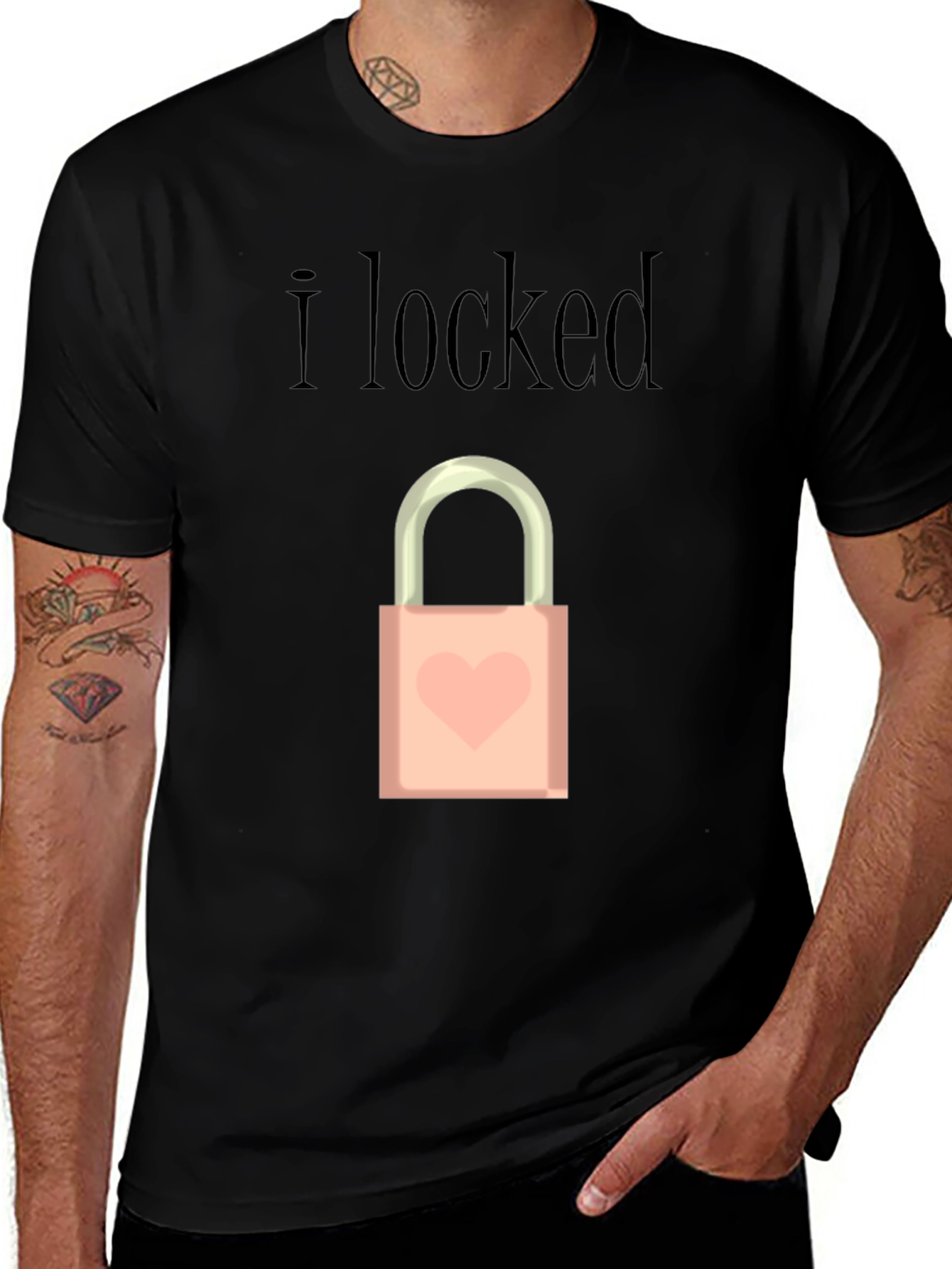 I Locked Heart Lock Graphic T-Shirt