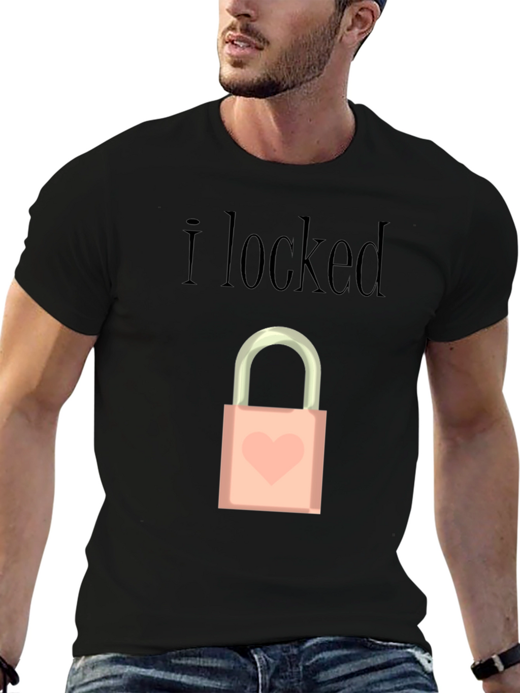 I Locked Heart Lock Graphic T-Shirt