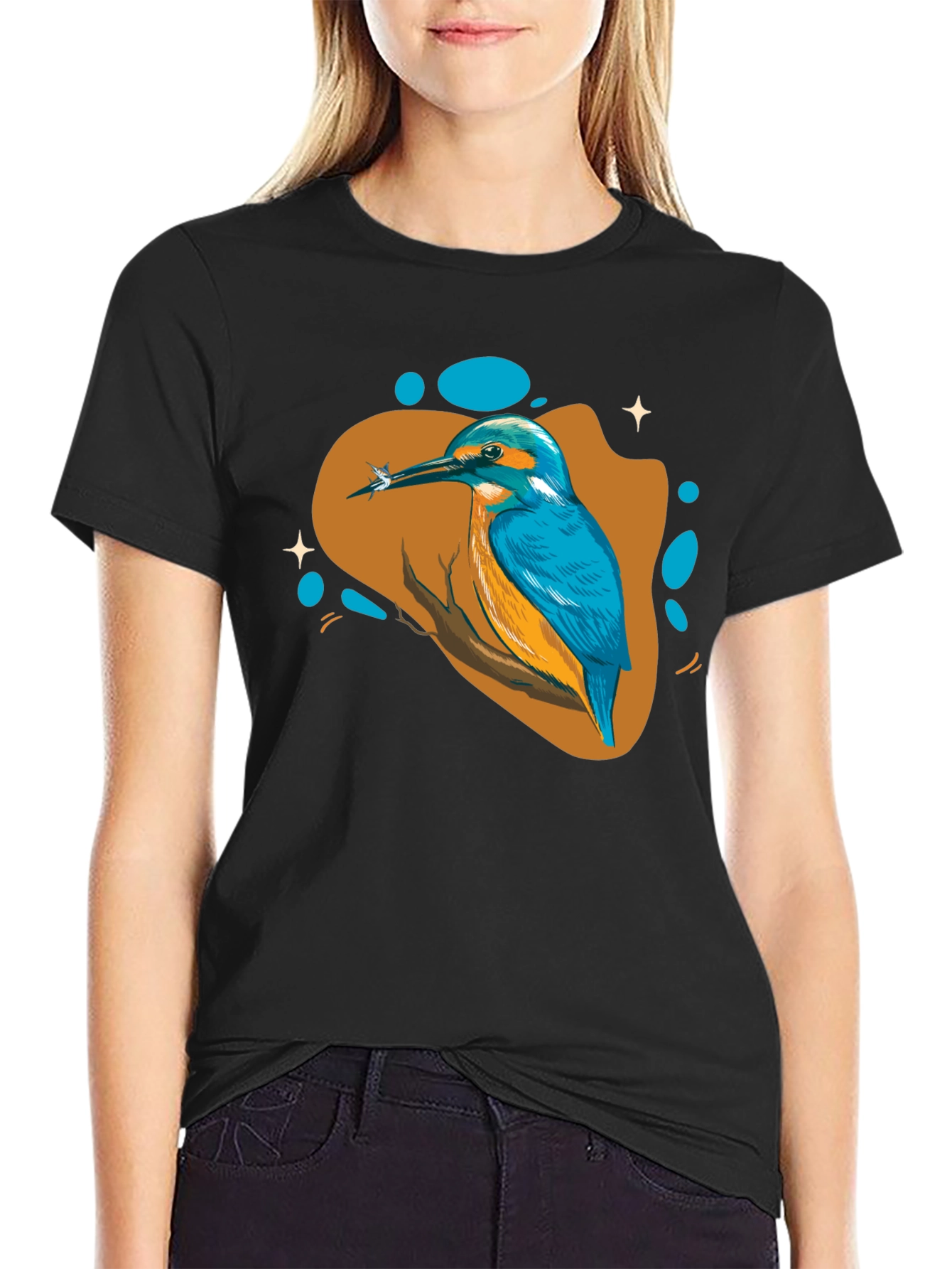 Kingfisher Bird Graphic Tee - Nature Inspired Design