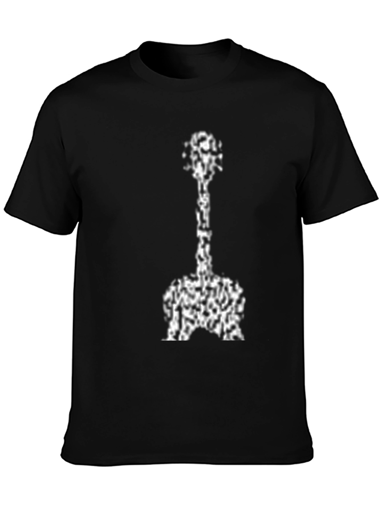 Abstract Guitar Graphic Tee - Black Cotton Blend