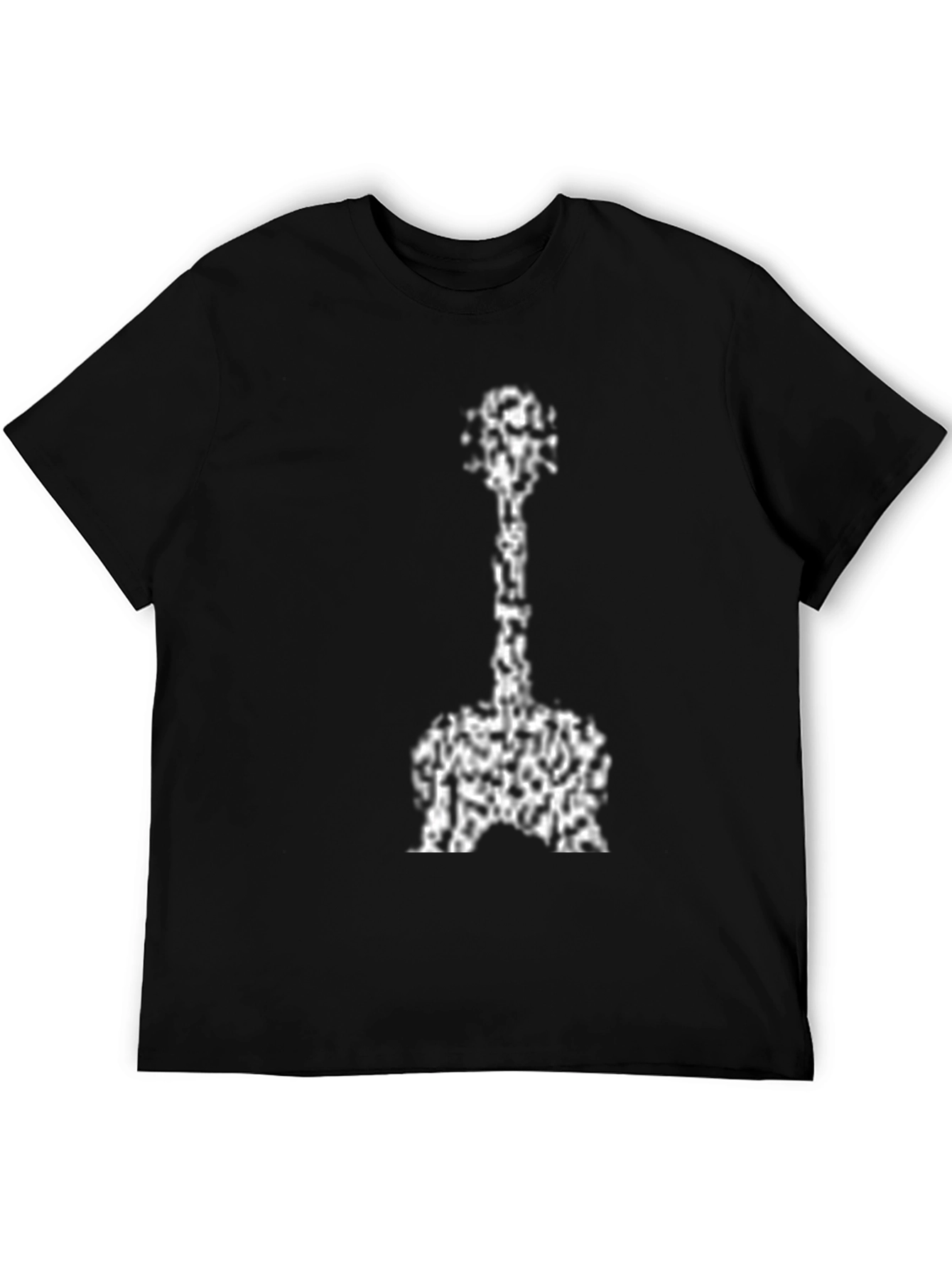 Abstract Guitar Graphic Tee - Black Cotton Blend