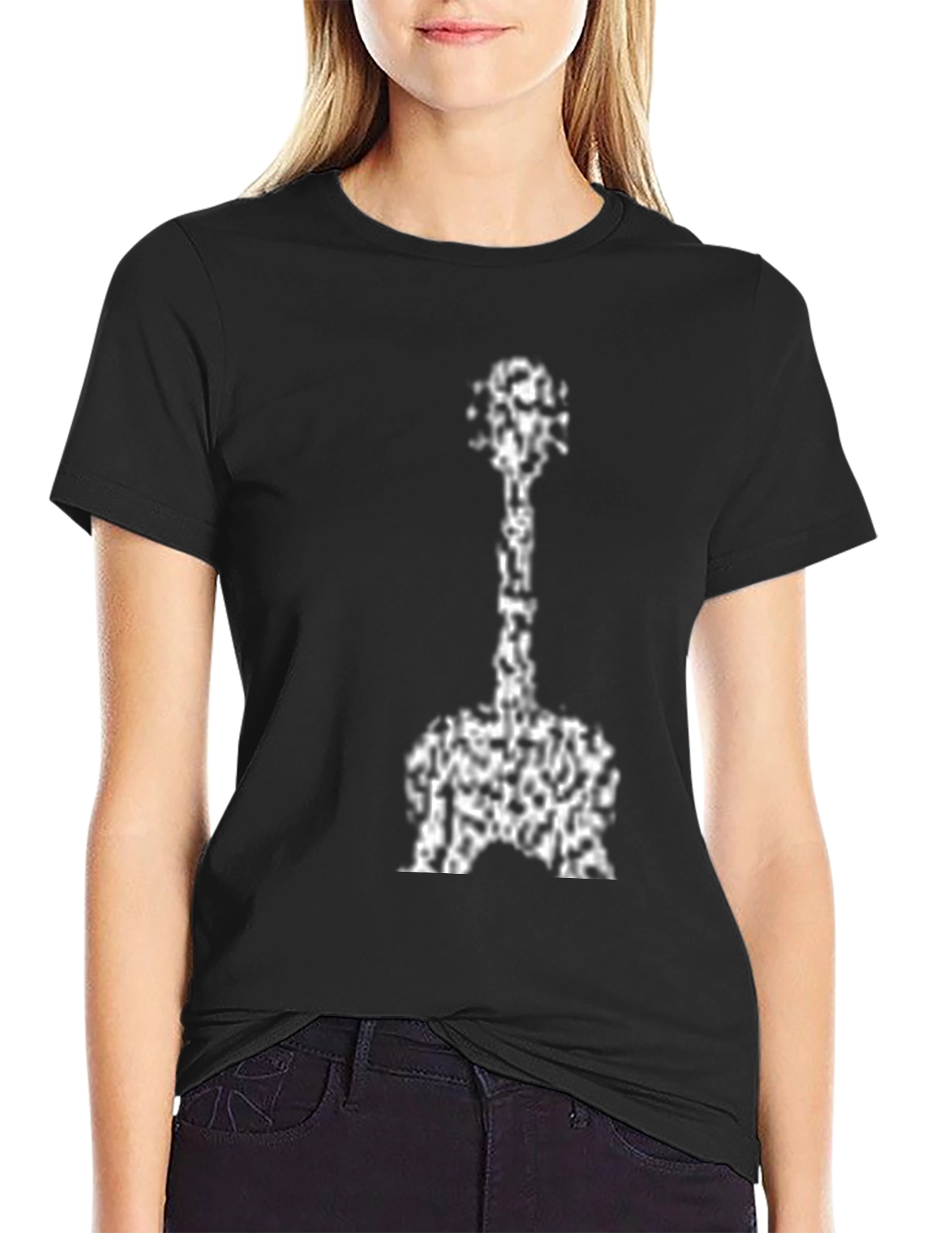 Abstract Guitar Graphic Tee - Black Cotton Blend