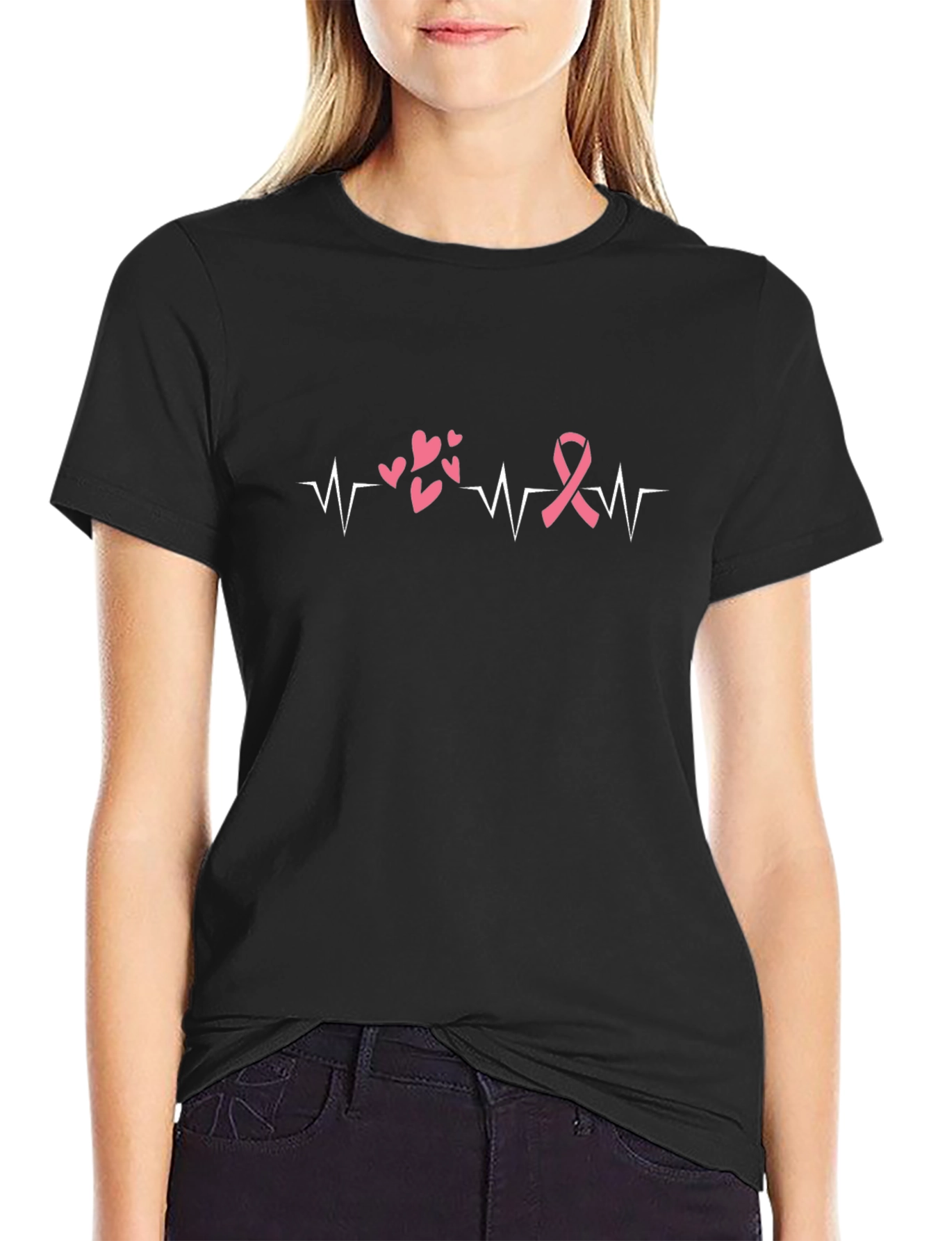 Heartbeat Breast Cancer Awareness T-Shirt