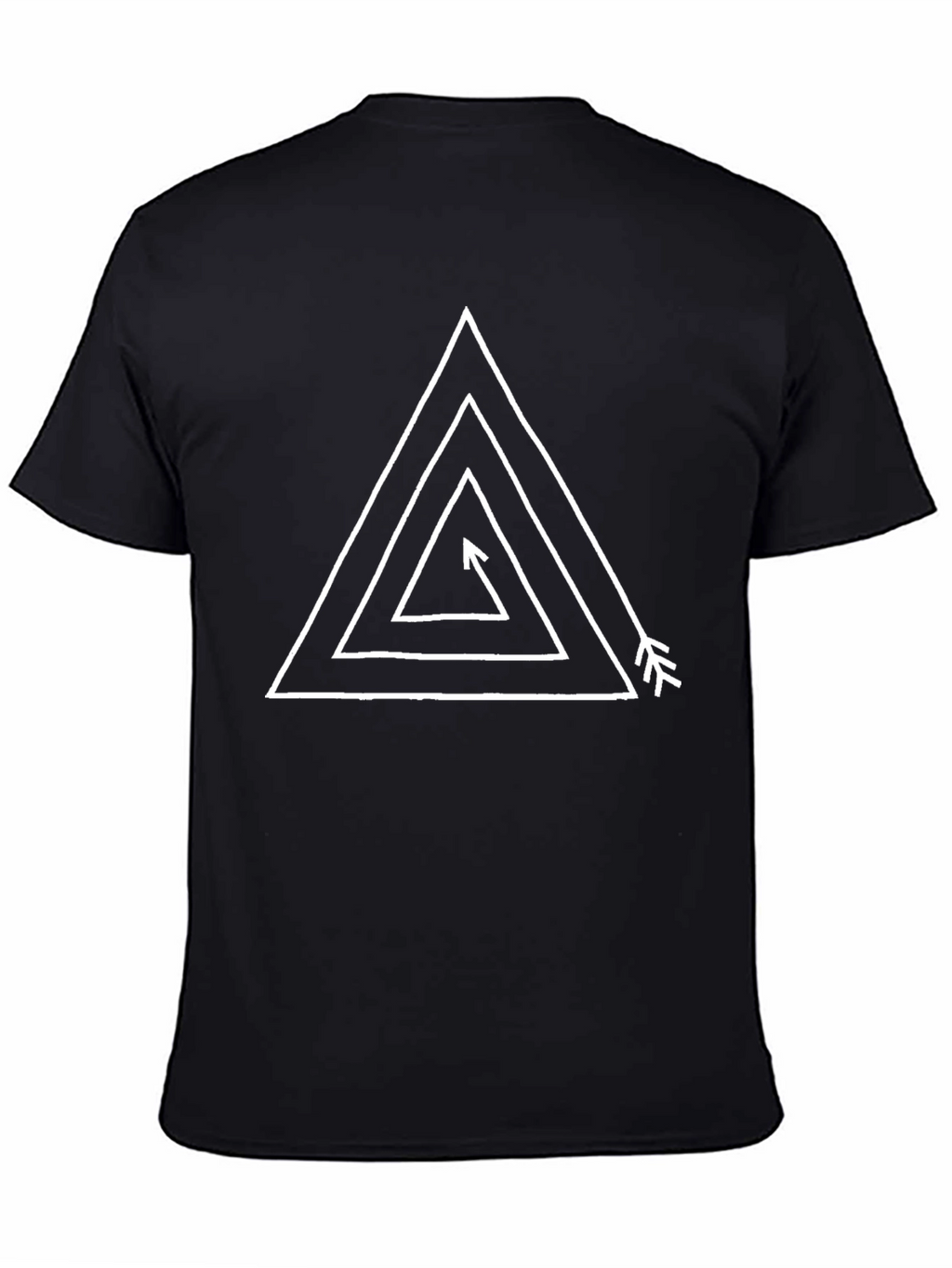 Geometric Arrow Triangle Graphic Tee - Black