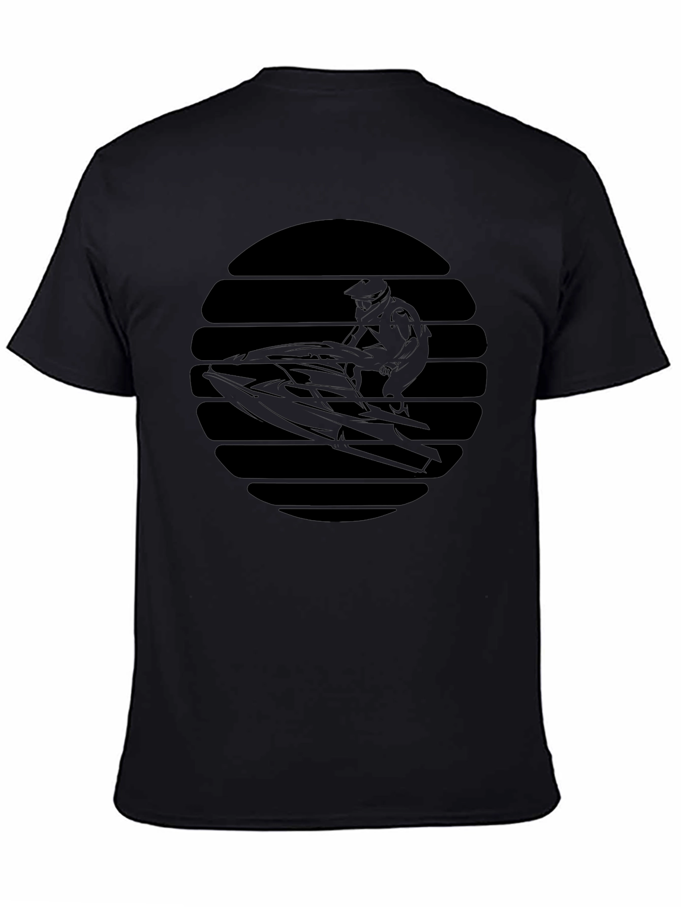 Jet Ski Silhouette Tee - Black Graphic T-Shirt
