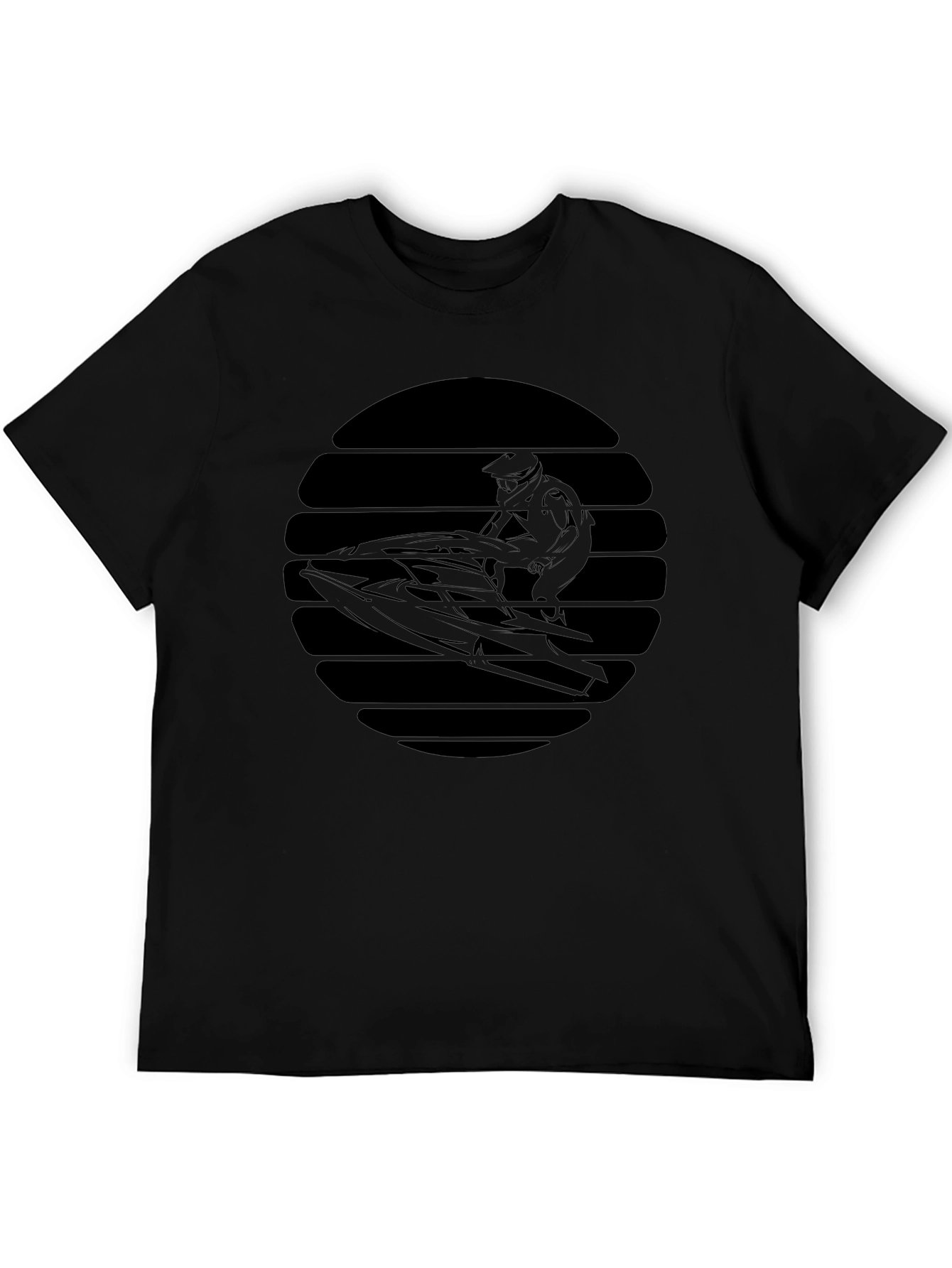 Jet Ski Silhouette Tee - Black Graphic T-Shirt