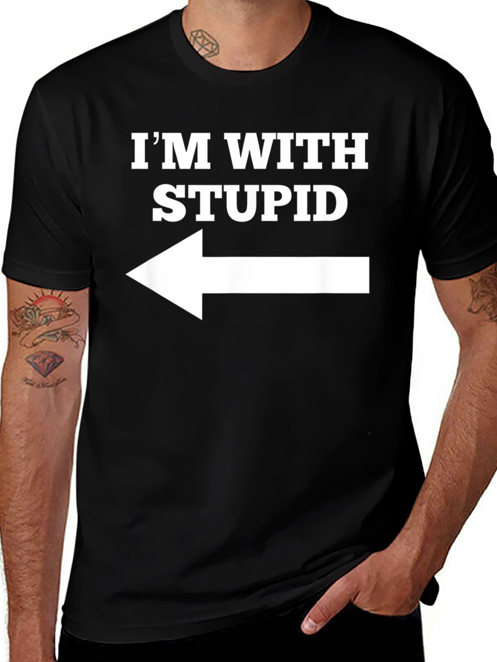 Im With Stupid T-Shirt Funny Novelty Tee