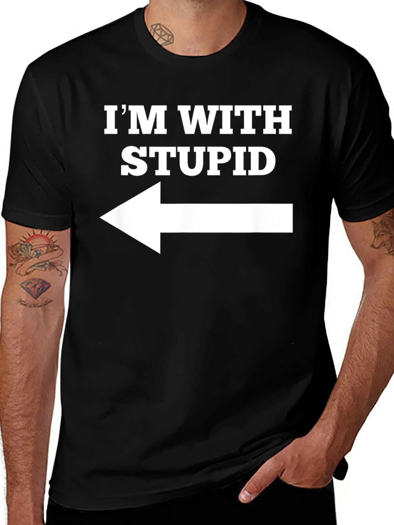 Im With Stupid T-Shirt Funny Novelty Tee