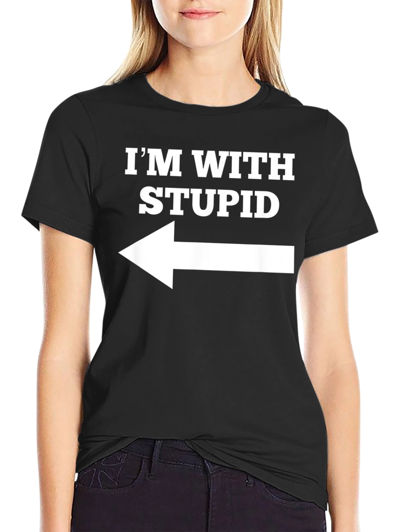 Im With Stupid T-Shirt Funny Novelty Tee