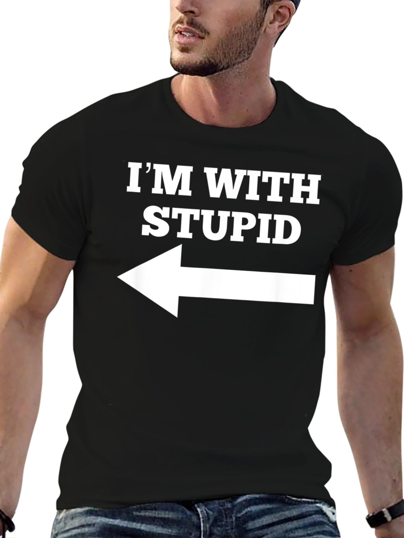 Im With Stupid T-Shirt Funny Novelty Tee