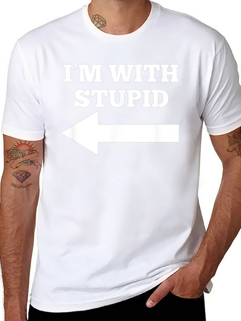 Im With Stupid T-Shirt Funny Novelty Tee