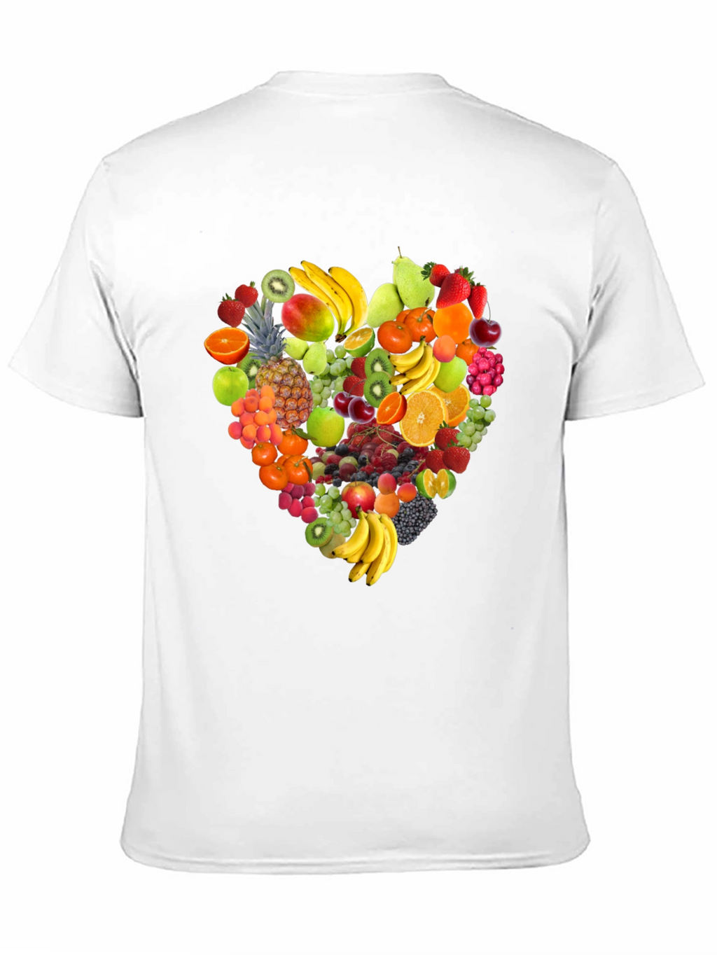 Fruit Heart Graphic Print Black T-Shirt