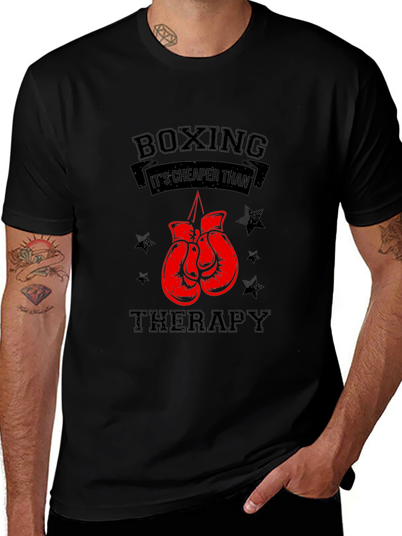 Boxing Therapy Graphic Tee - Black