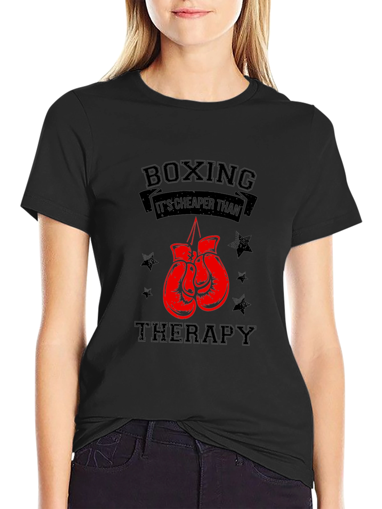 Boxing Therapy Graphic Tee - Black