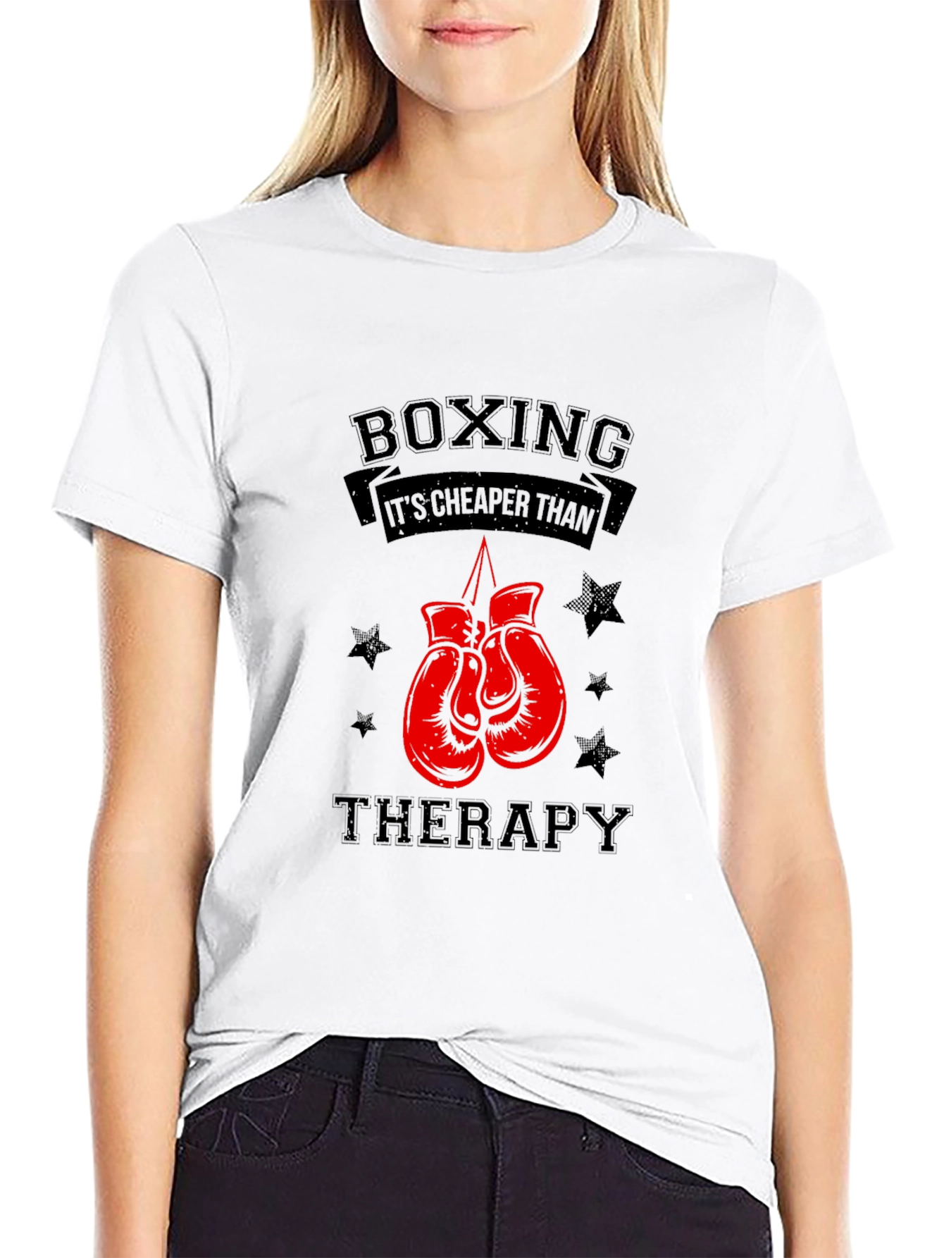 Boxing Therapy Graphic Tee - Black