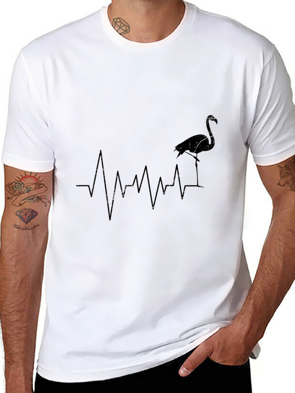 Flamingo Heartbeat T-Shirt - Stylish Graphic Tee